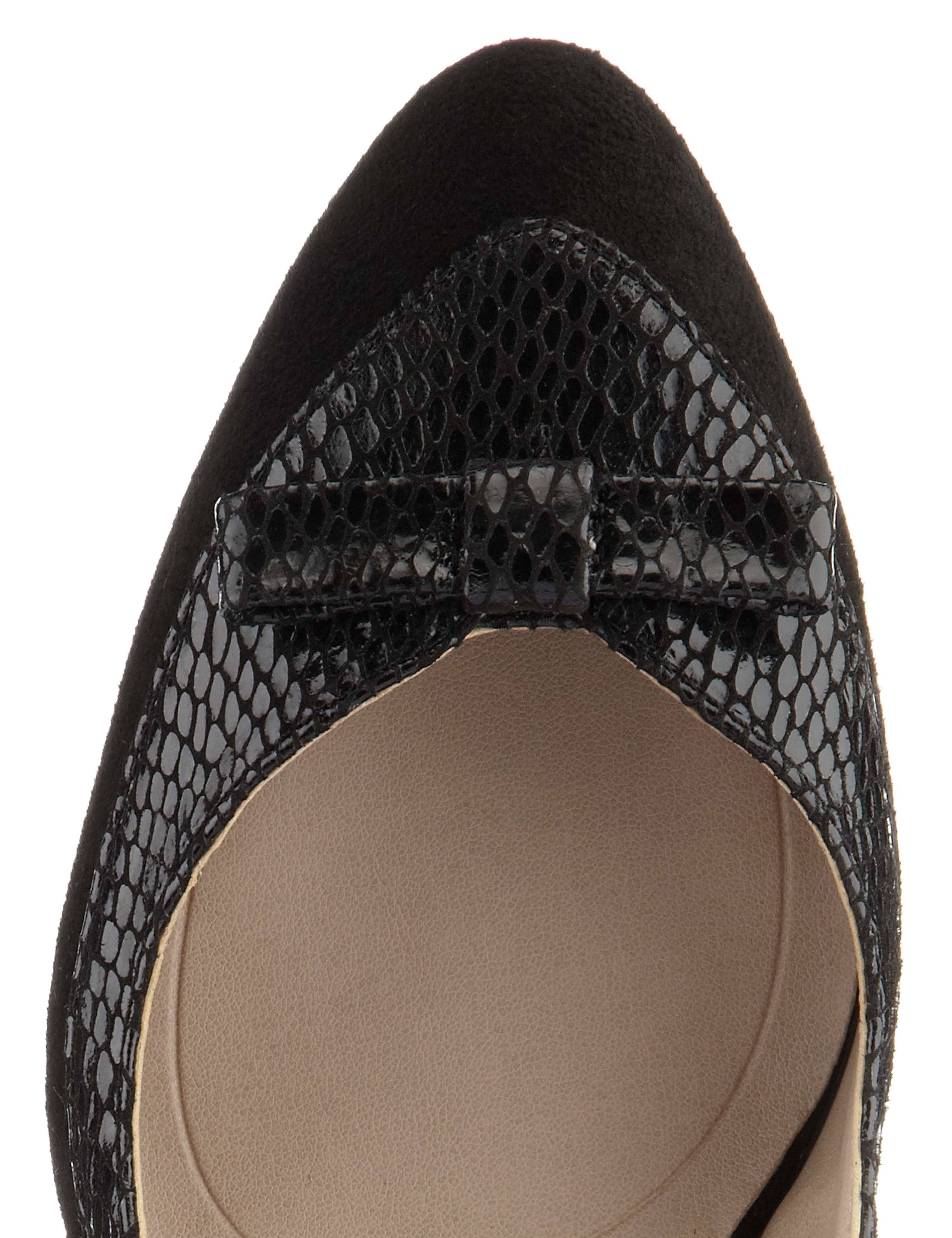 Suede Faux Snakeskin Bow Slingback Shoes 4 of 4