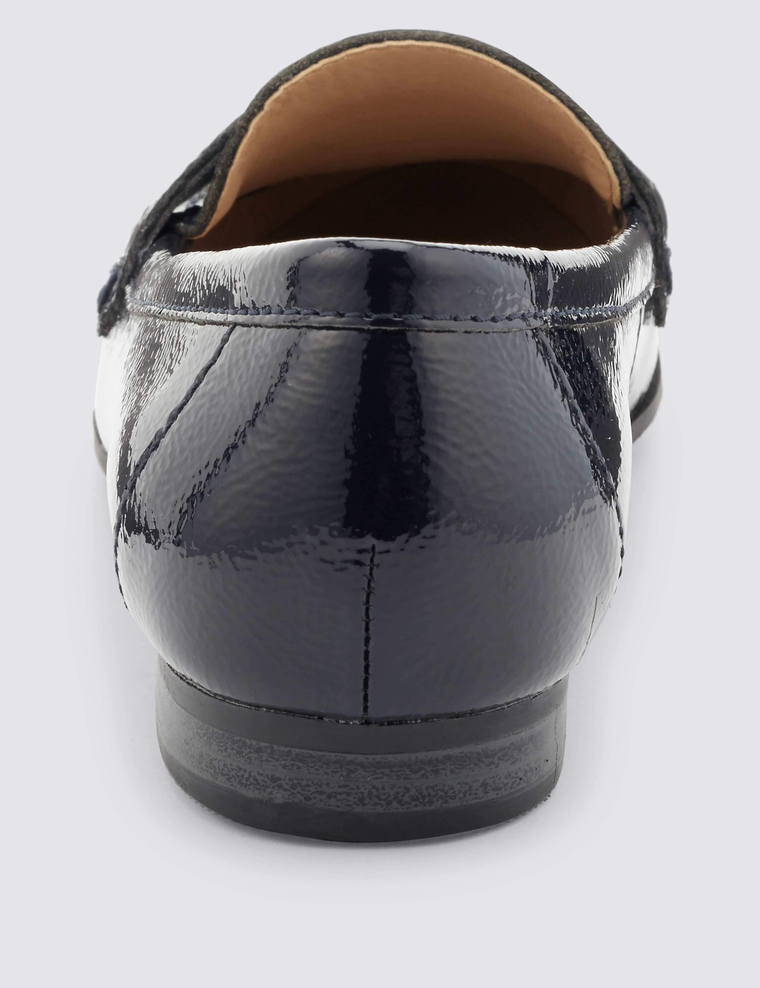 Leather Block Heel Loafers with Footglove™ Footglove™ M&S IE