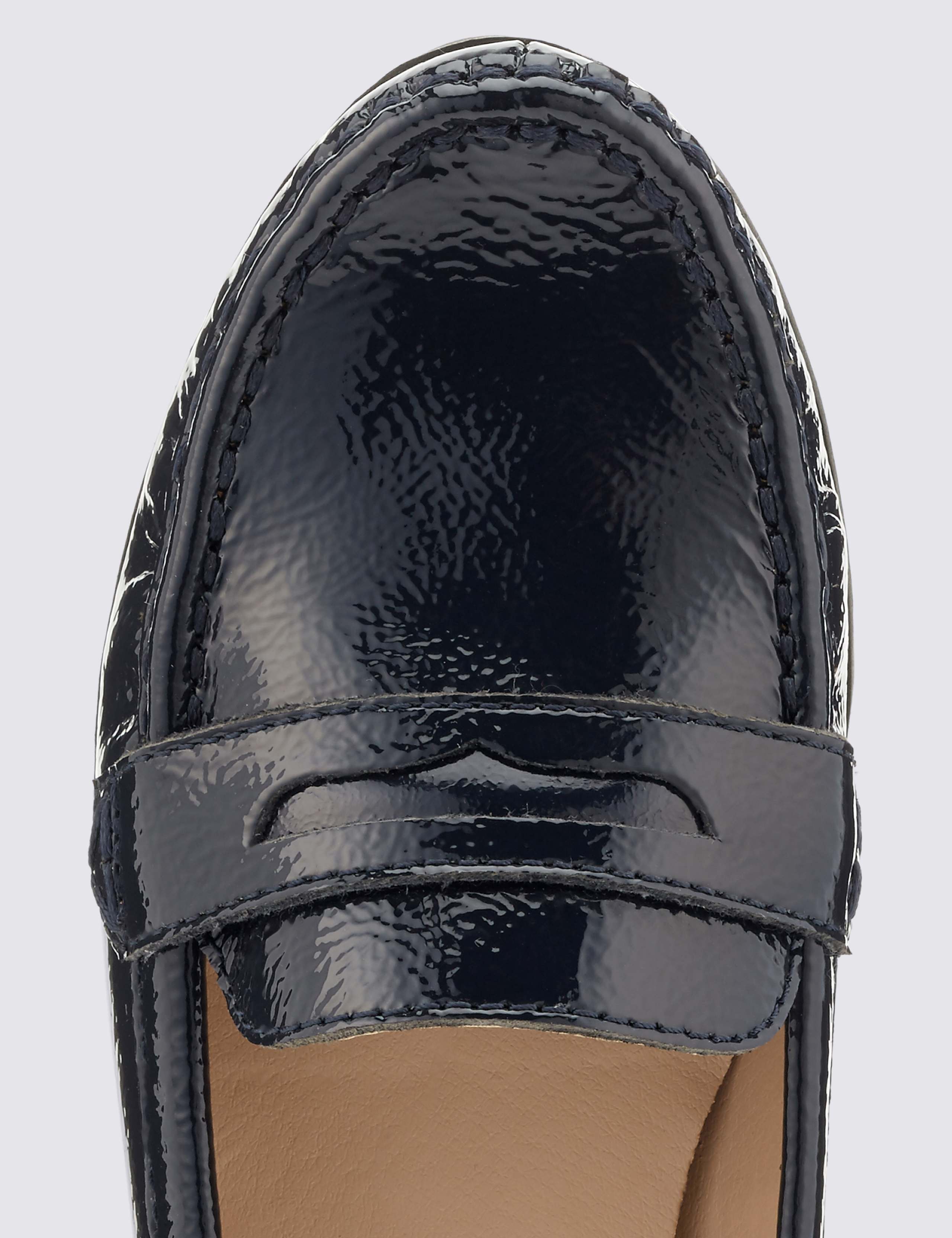 Leather Block Heel Loafers with Footglove™ 4 of 4