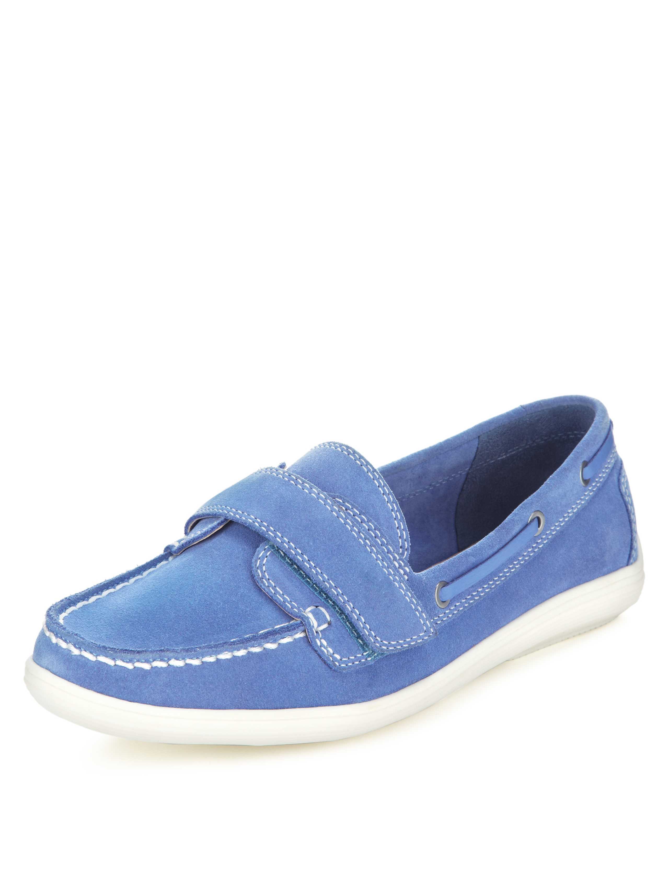Suede Riptape Boat Shoes Footglove™ M&S IE