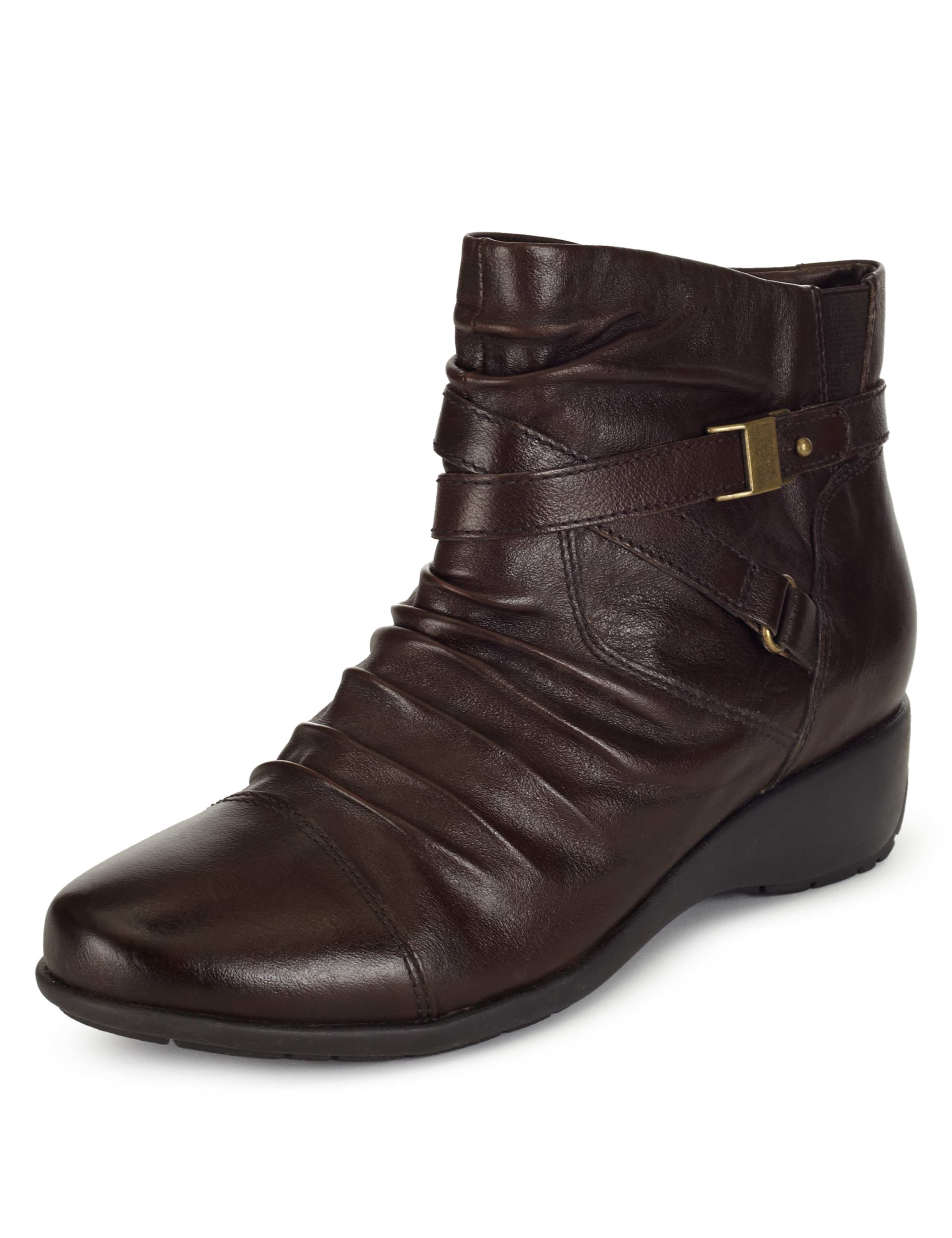 Leather Ruched Stud Boots 1 of 5