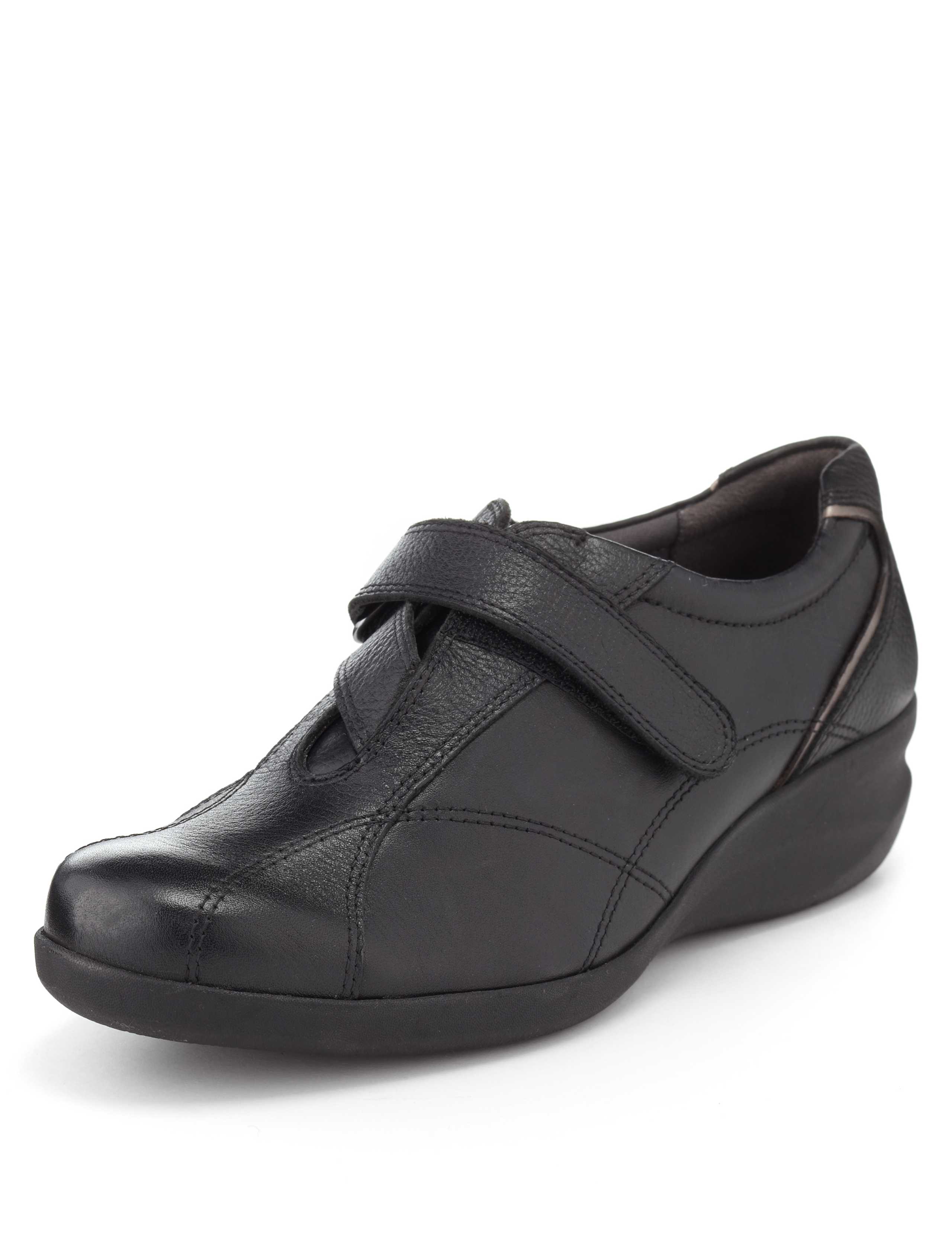 Leather Wide Fit Wedge Shoes 1 of 5