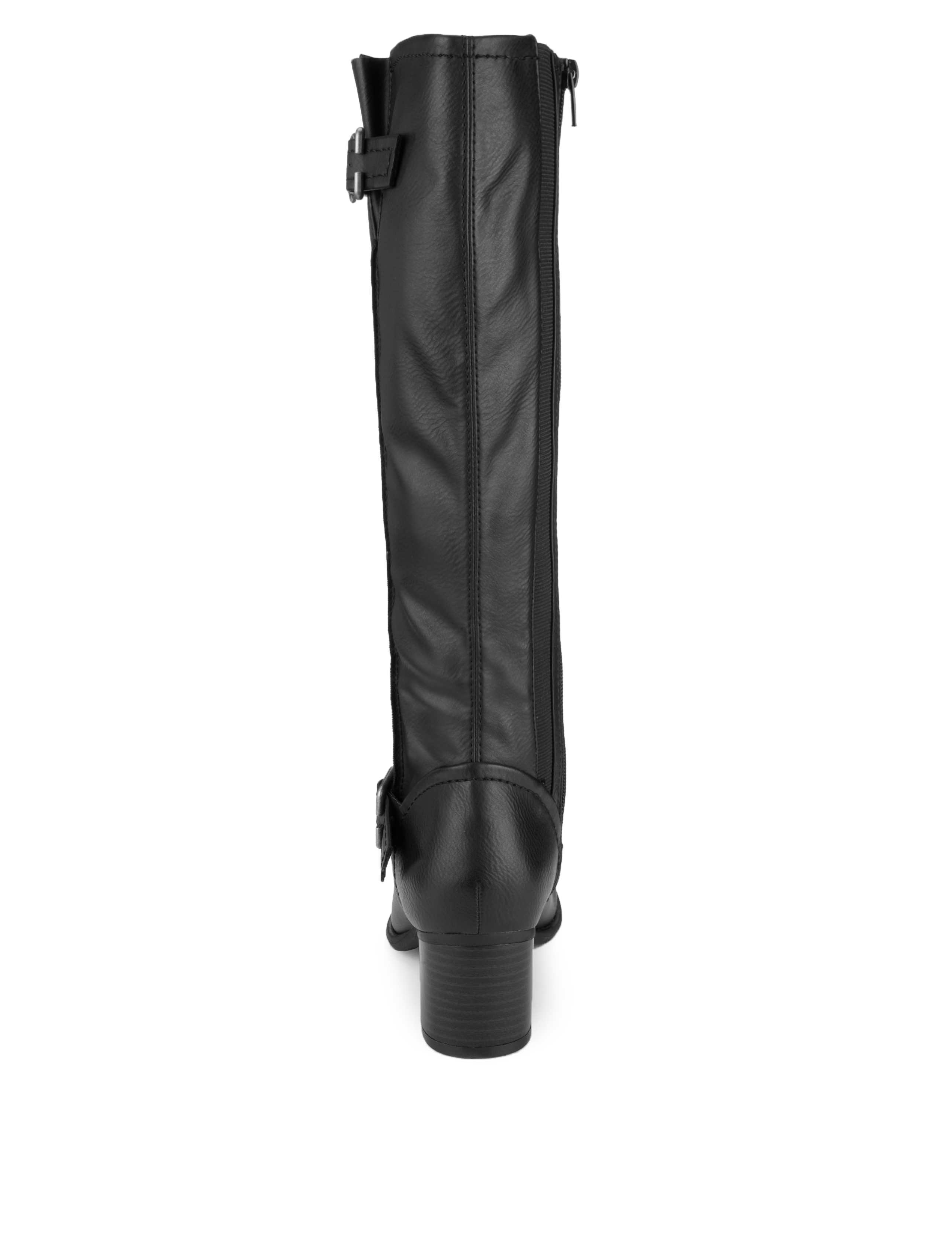 Stretch Zip Block Heel Strap Knee Boots with Insolia® 3 of 5