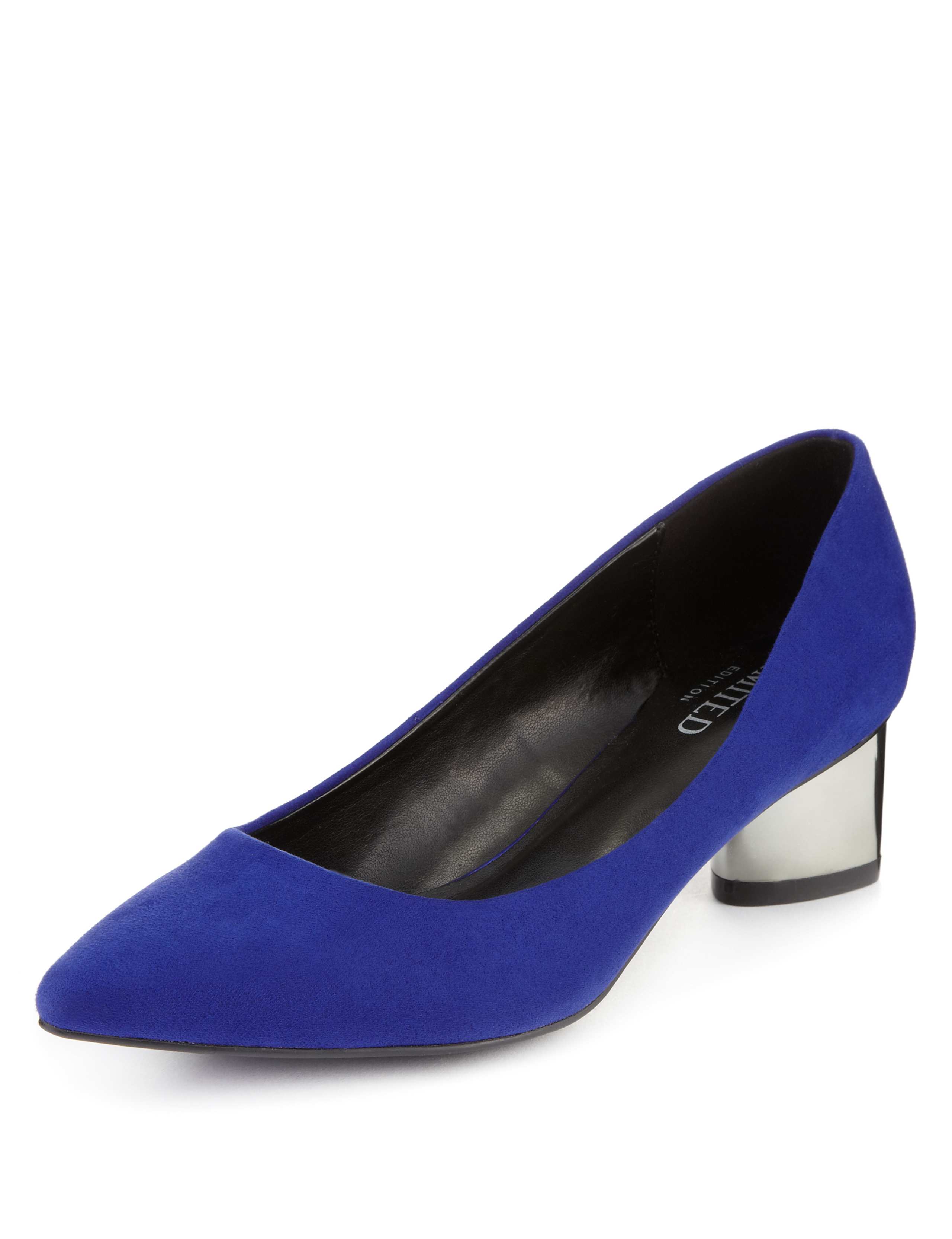 Mock Suede Metal Heel Court Shoes with Insolia® 1 of 4