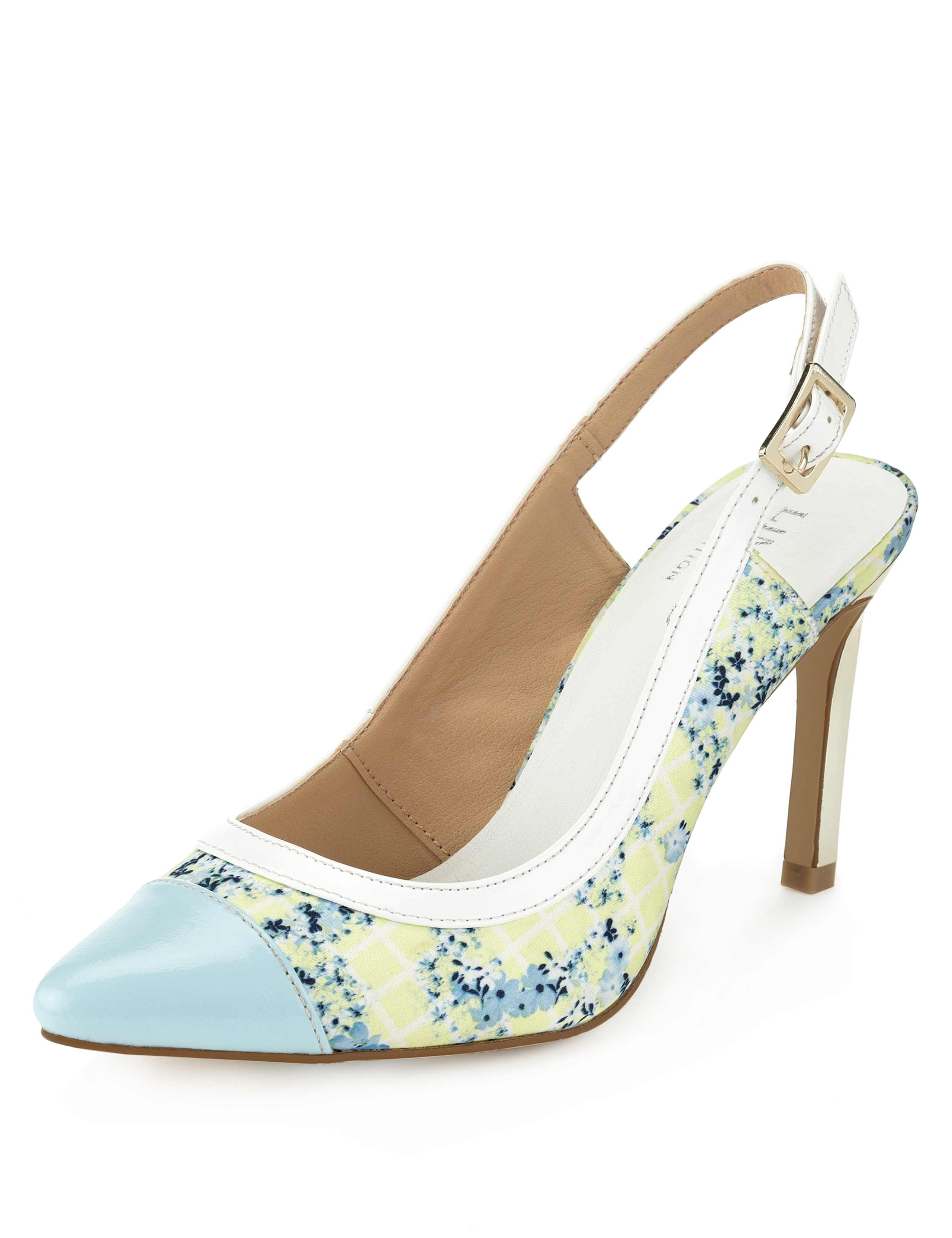 Pointed Toe Floral Slingback Shoes with Insolia® 1 of 4