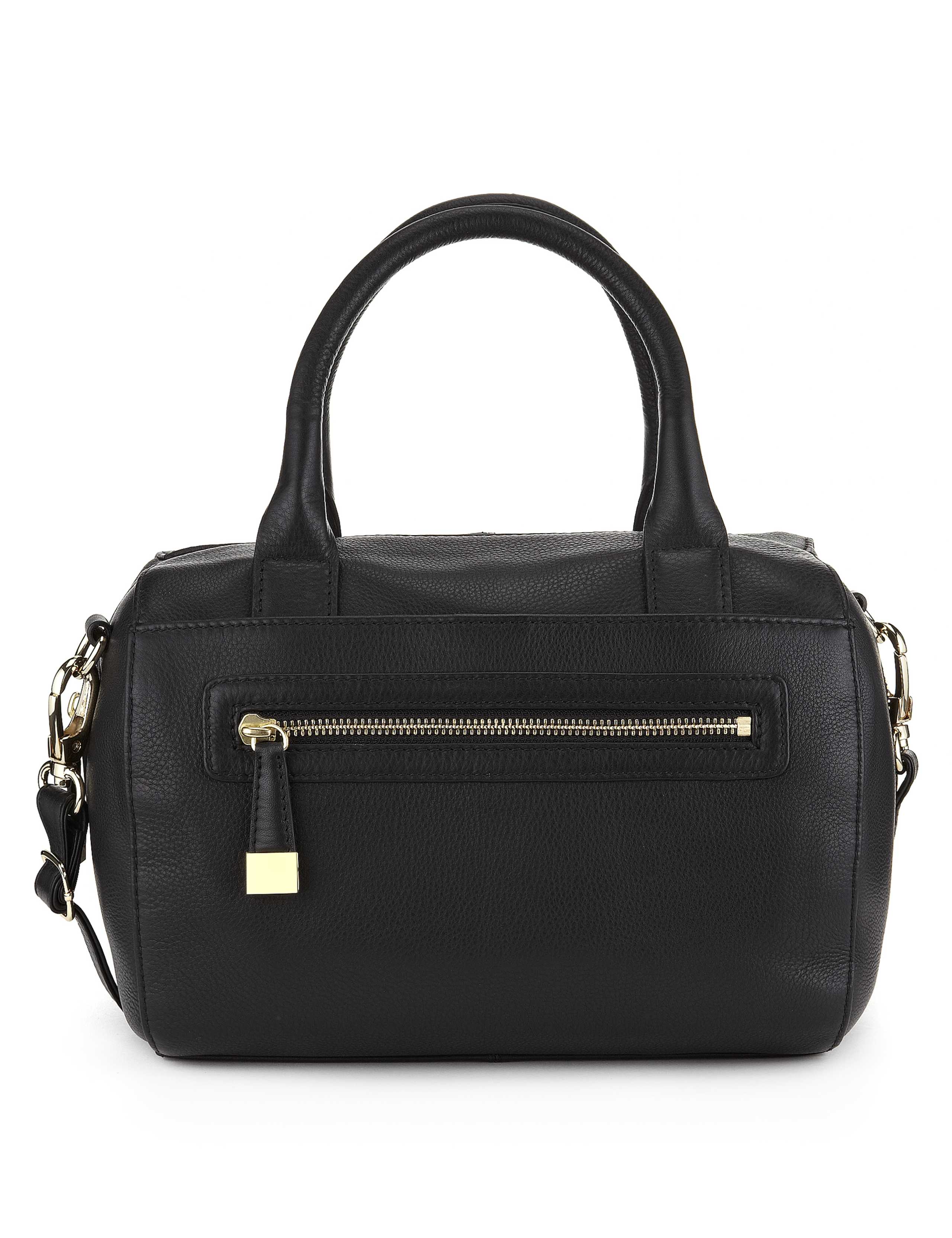 Leather Zip Front Bowler Bag 1 of 6