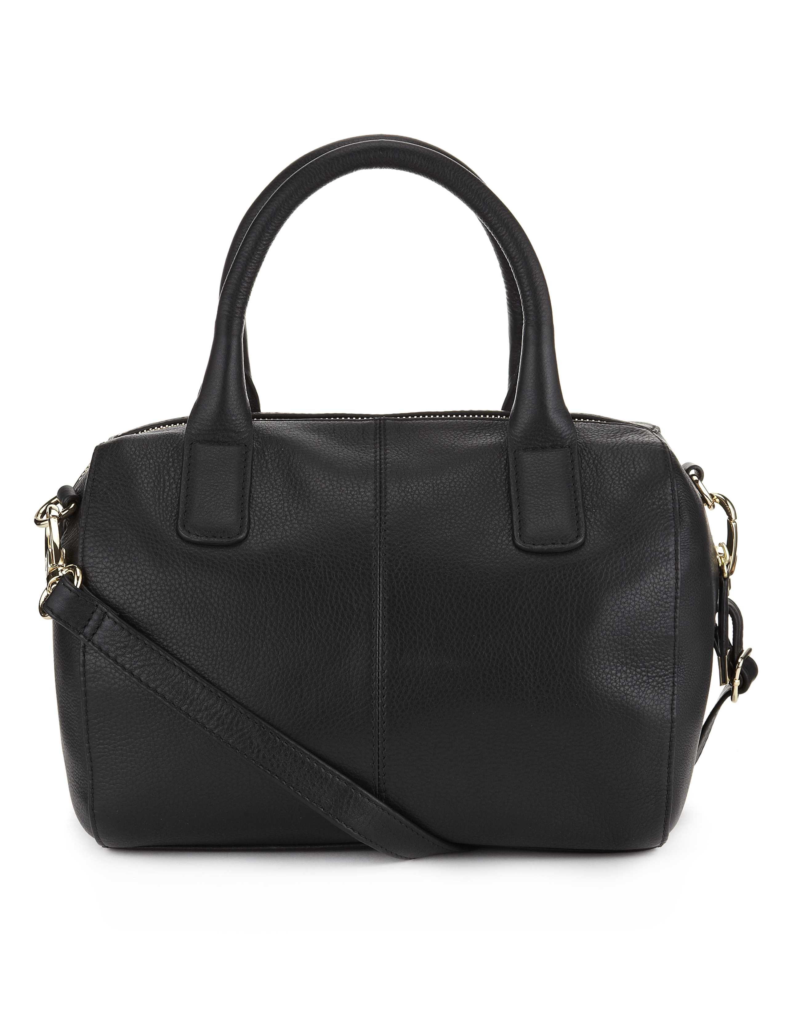 Leather Zip Front Bowler Bag 5 of 6