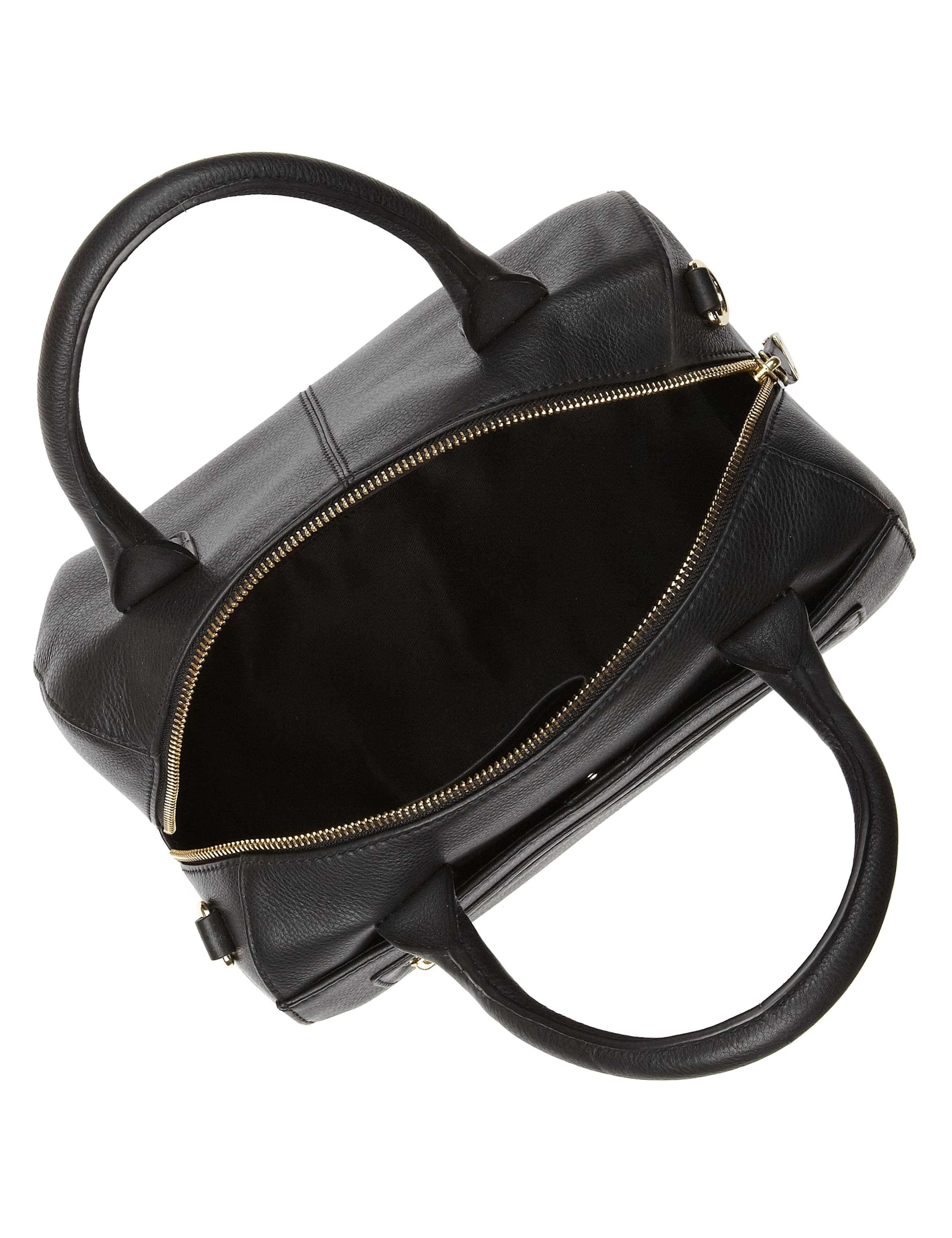 Leather Zip Front Bowler Bag 6 of 6