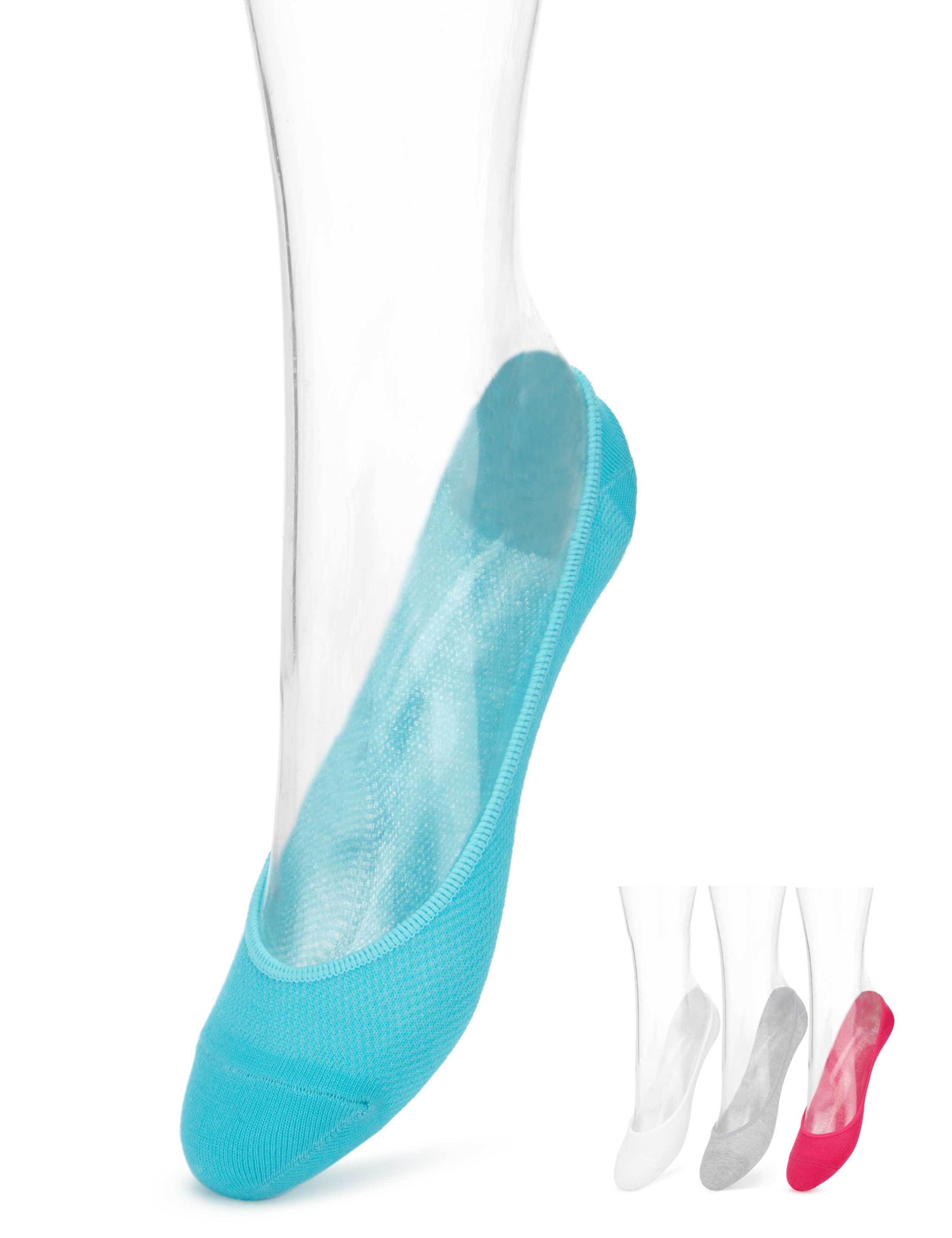 4 Pair Pack Assorted Mesh Footsies 1 of 3
