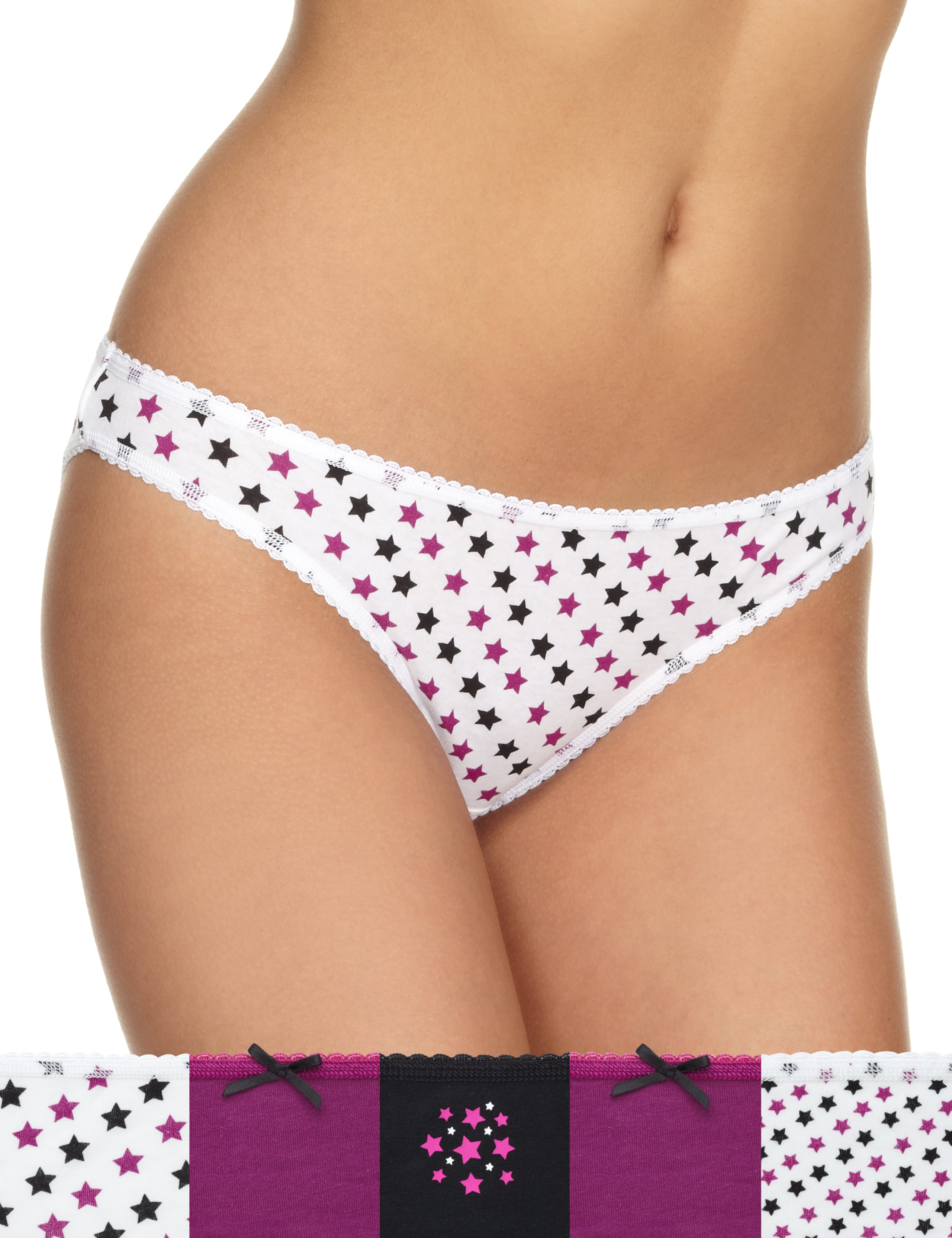 5 Pack Cotton Rich Assorted Low Rise Bikini Knickers 1 of 4