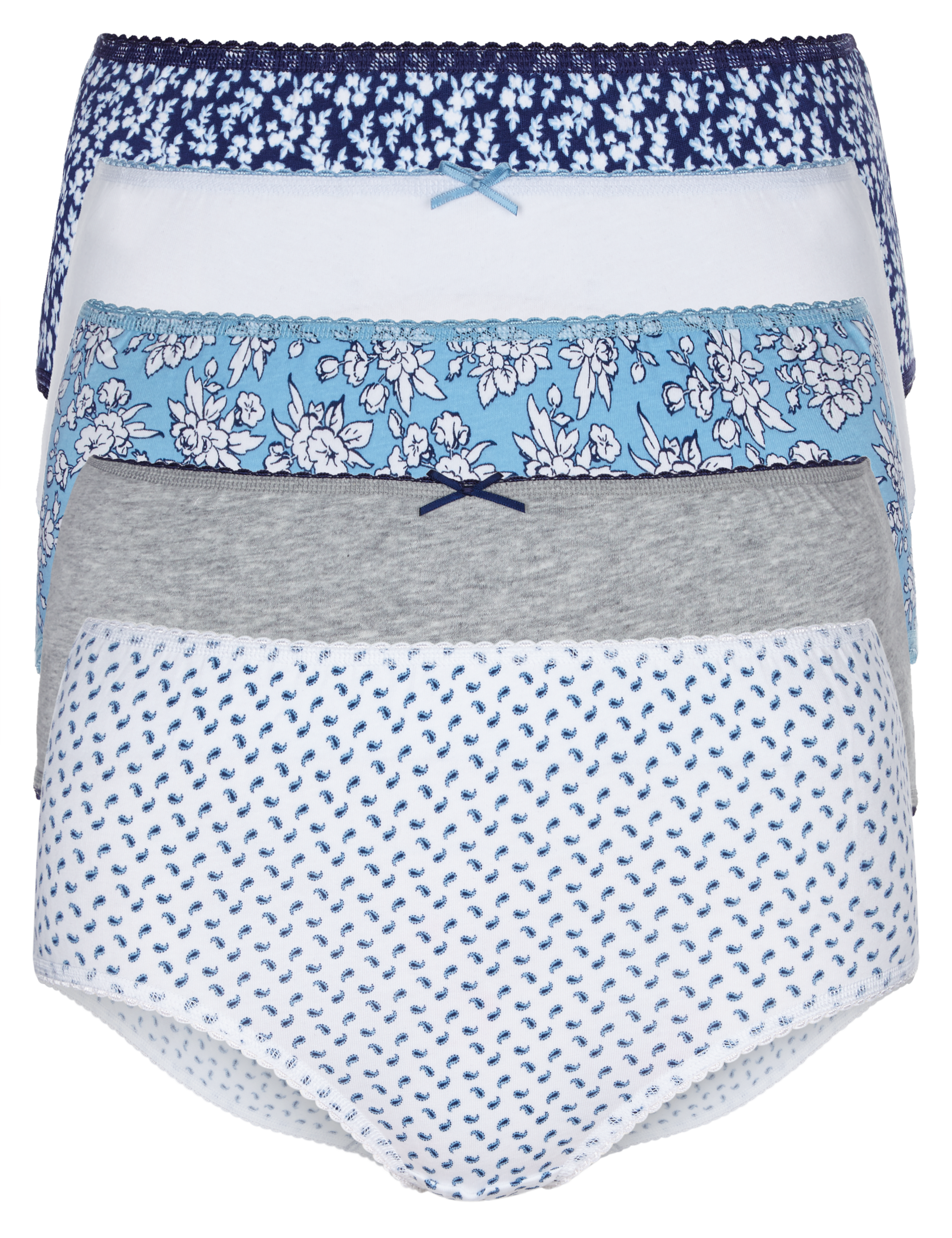 5 Pack Cotton Rich Assorted Midi Knickers 2 of 4