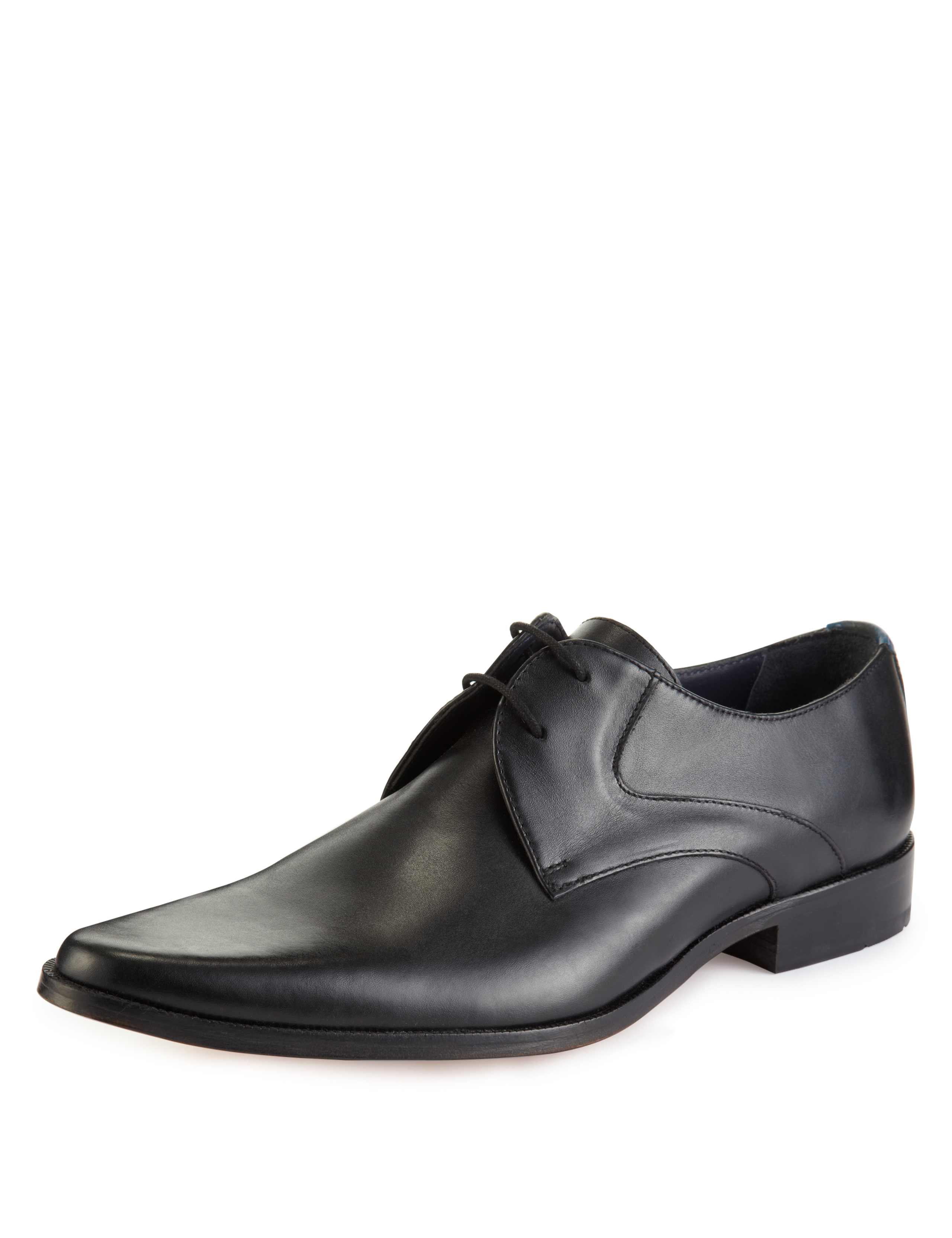 Leather Pointed Lace Up Shoes 1 of 4