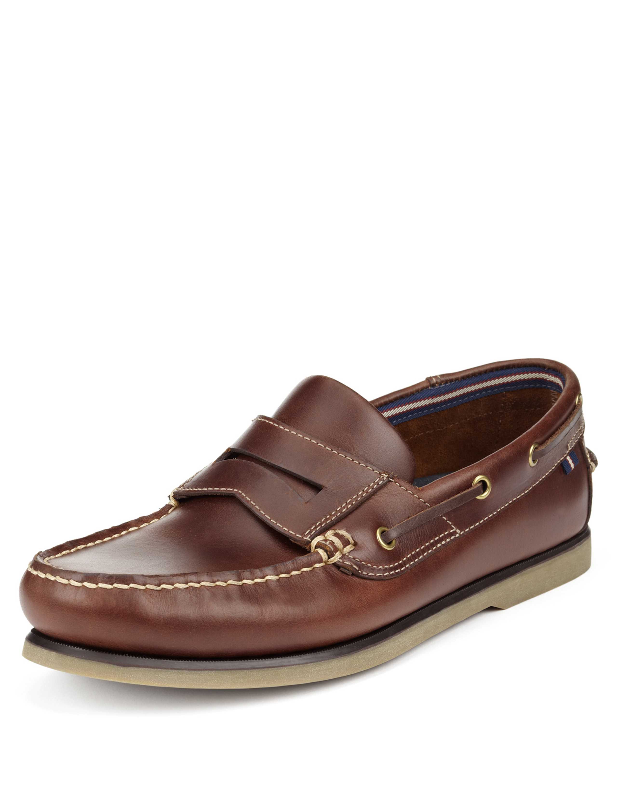 Leather Slip-On Boat Shoes 1 of 5