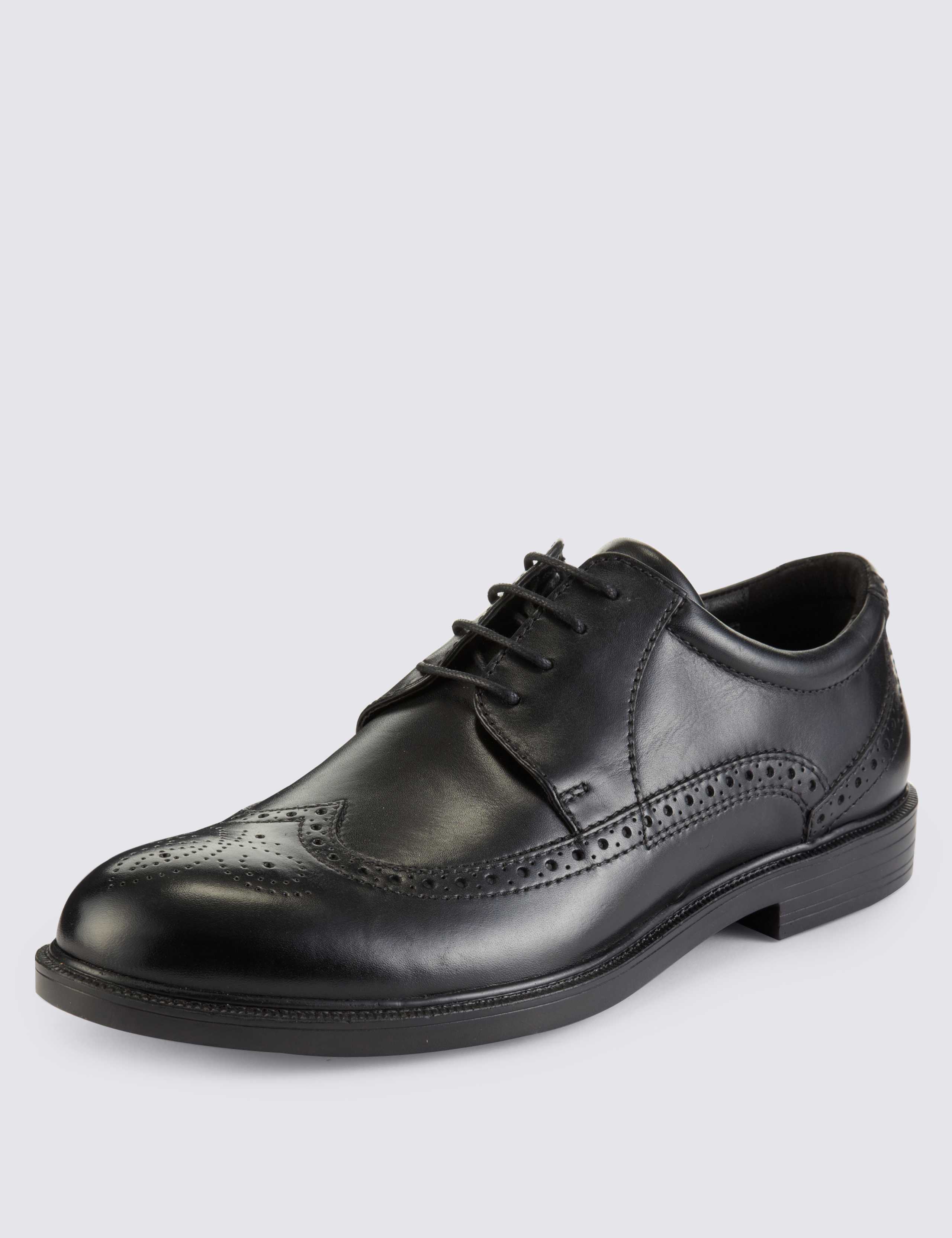 Extra Wide Leather Brogues with Airflex™ 1 of 4