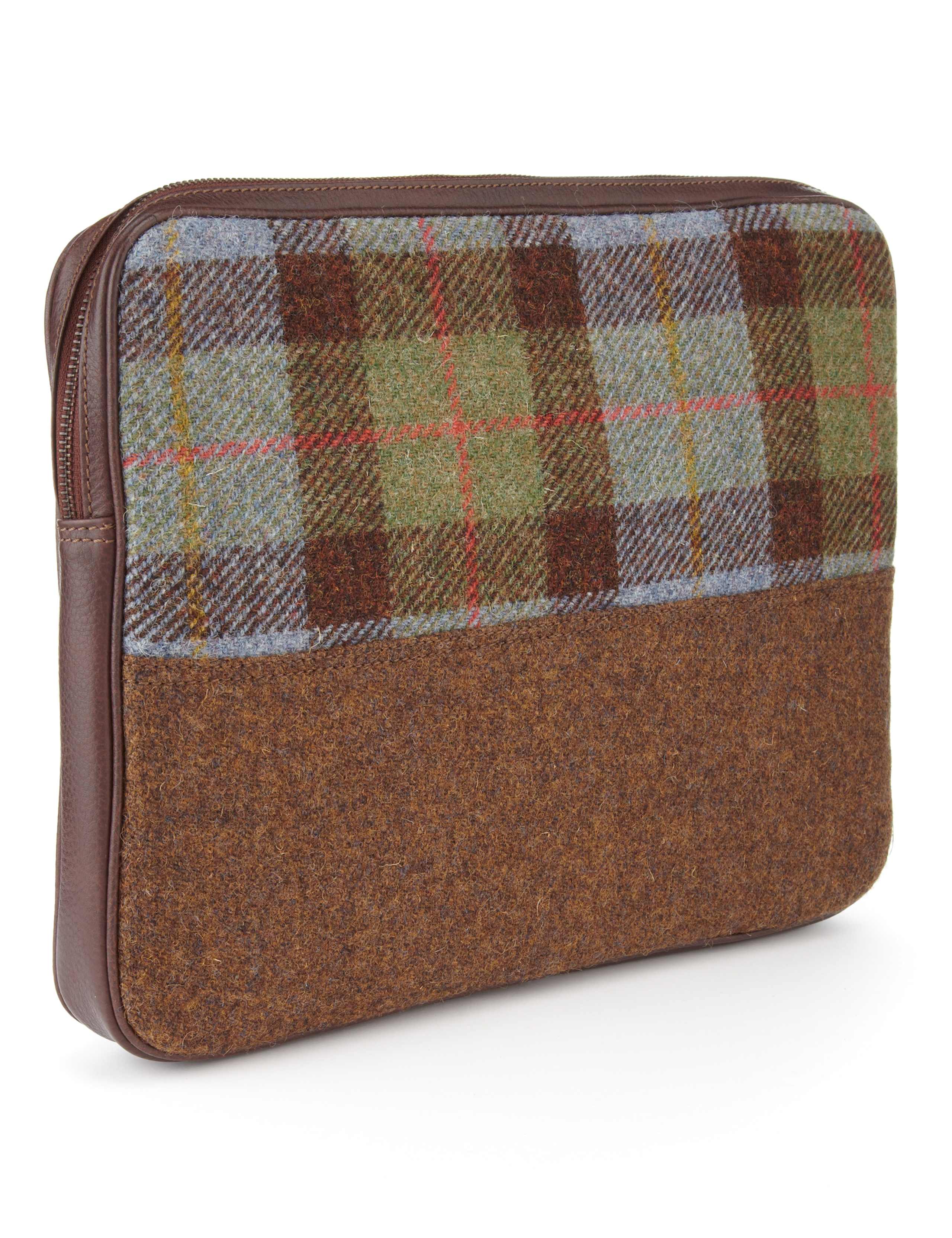 Pure Wool Harris Tweed Checked Laptop Case 3 of 5