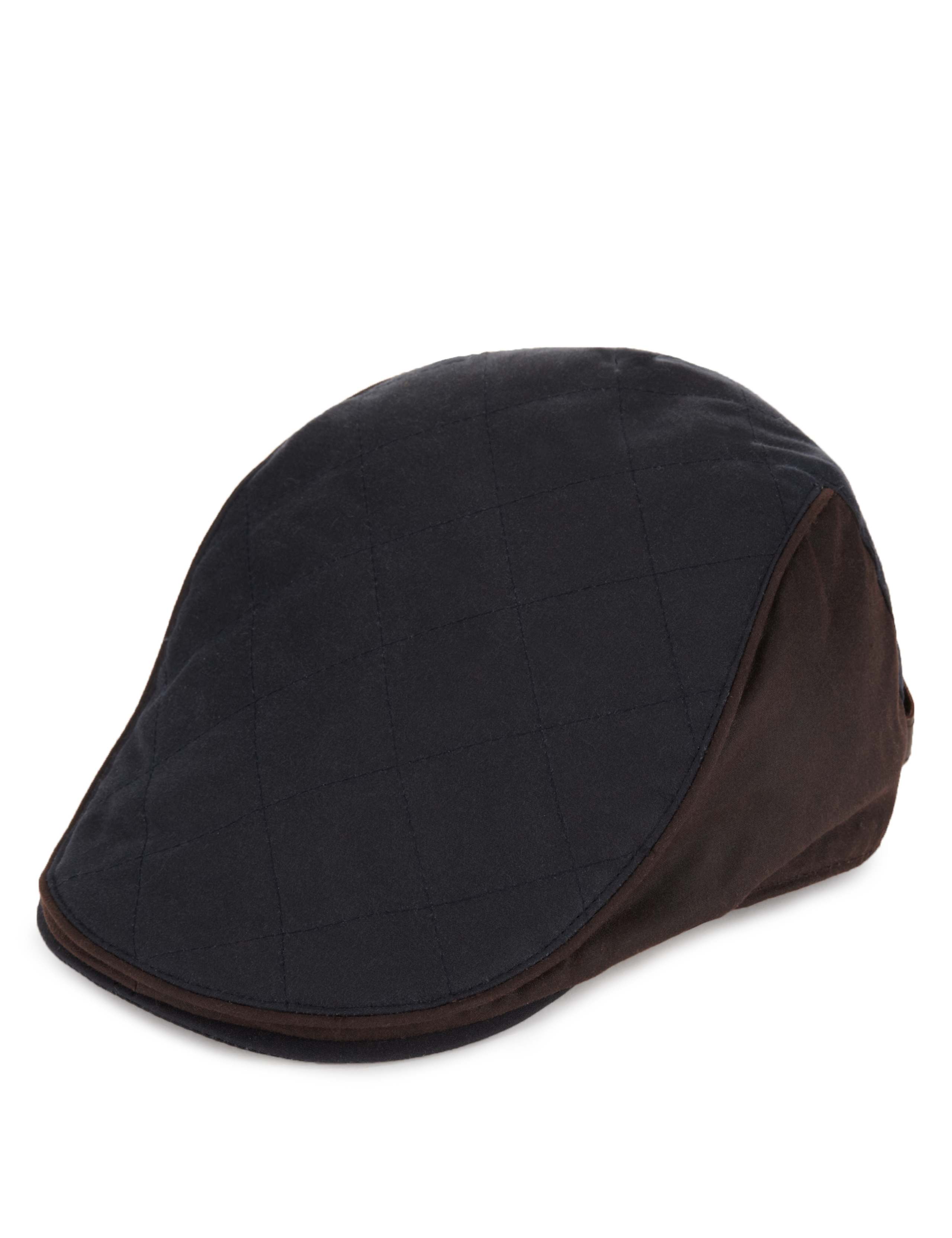 Pure Cotton Waxed Quilted Thinsulate™ Flat Cap with Stormwear™ 1 of 1