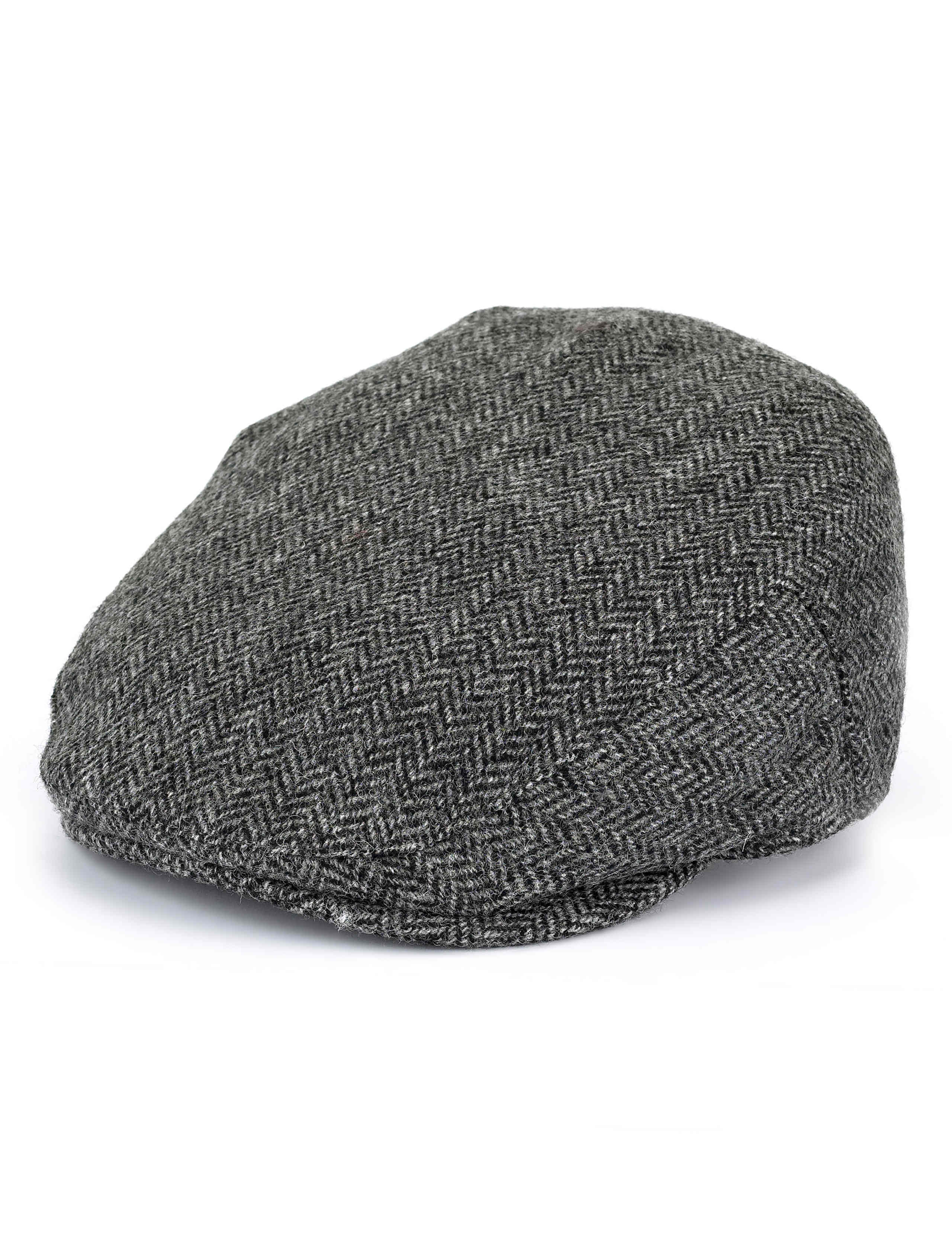 Pure Wool Herringbone Flat Cap 1 of 1