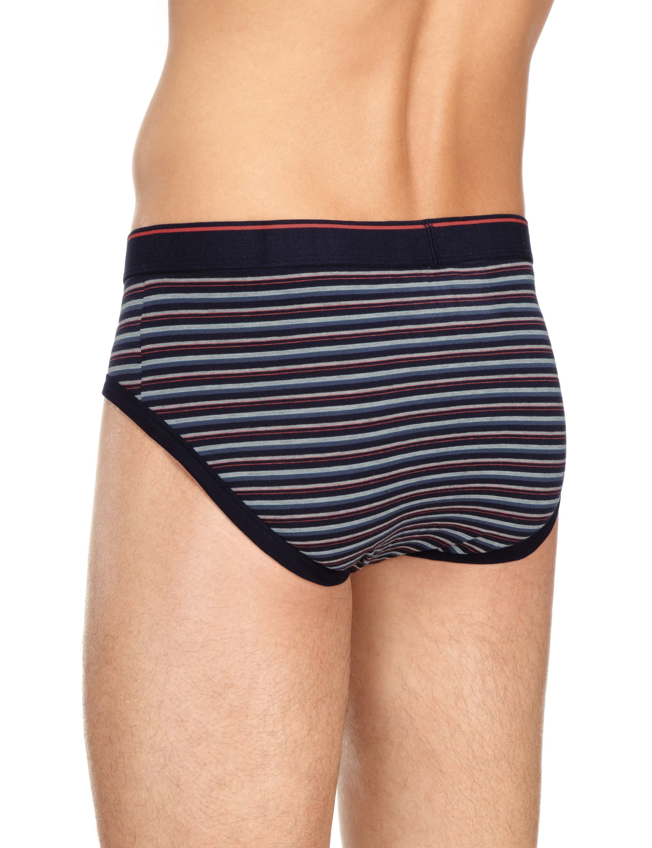 4 Pack Cool & Fresh™ Stretch Cotton Striped Briefs with StayNEW™ 3 of 4
