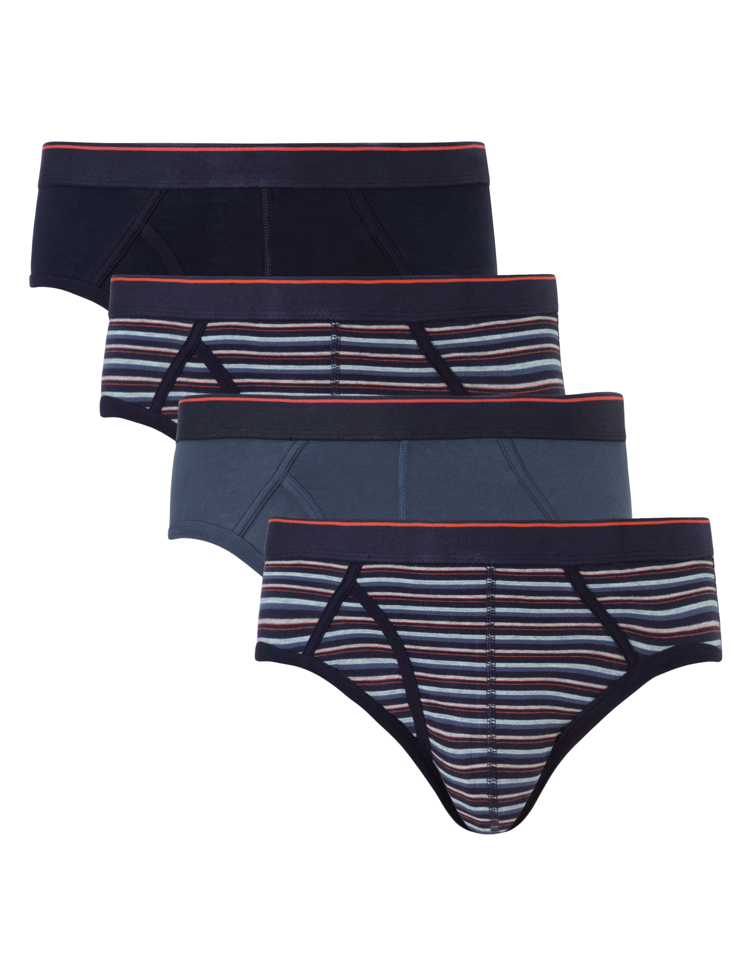 4 Pack Cool & Fresh™ Stretch Cotton Striped Briefs with StayNEW™ 2 of 4