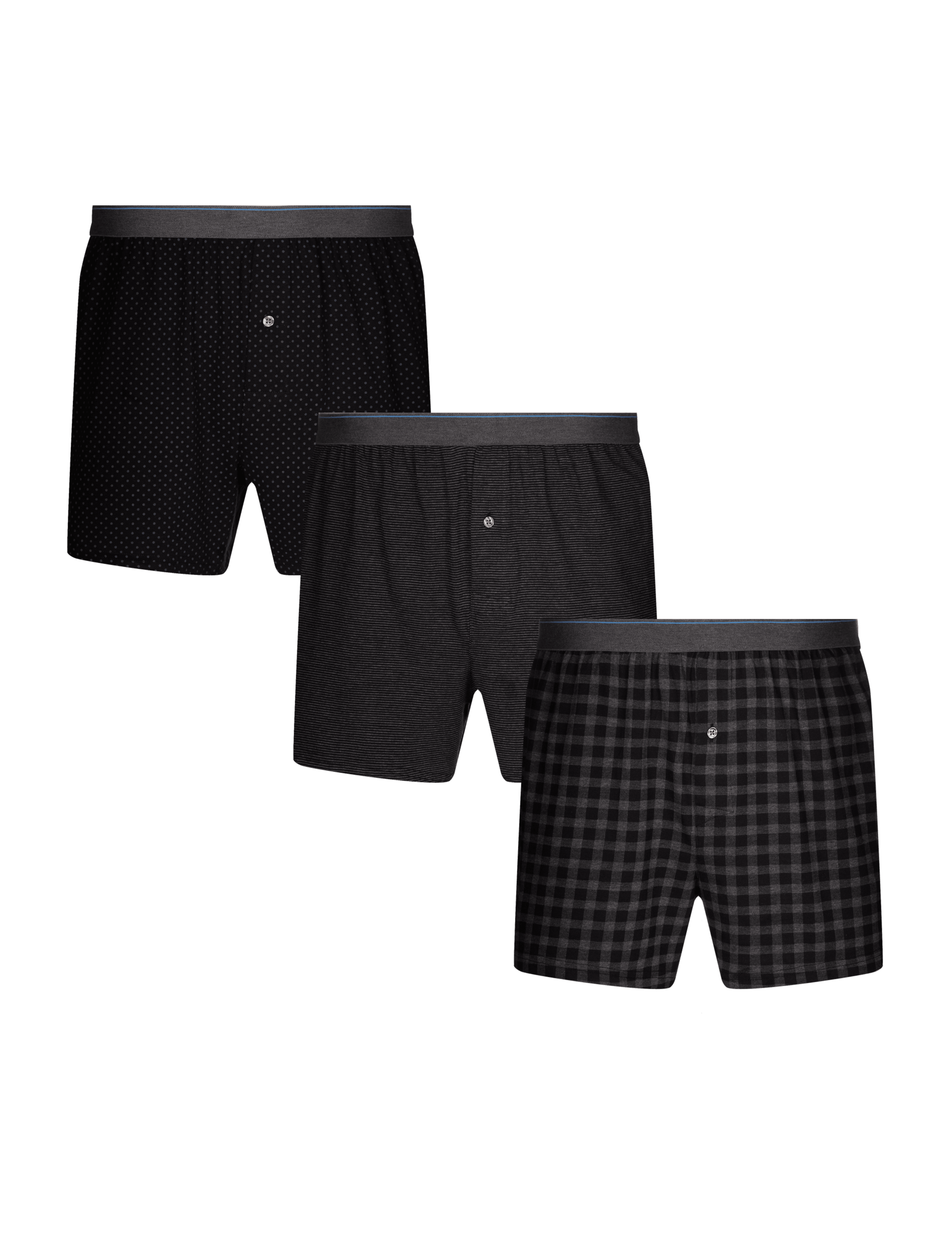 3 Pack Pure Cotton Cool & Fresh™ Gingham Checked Boxers 2 of 3