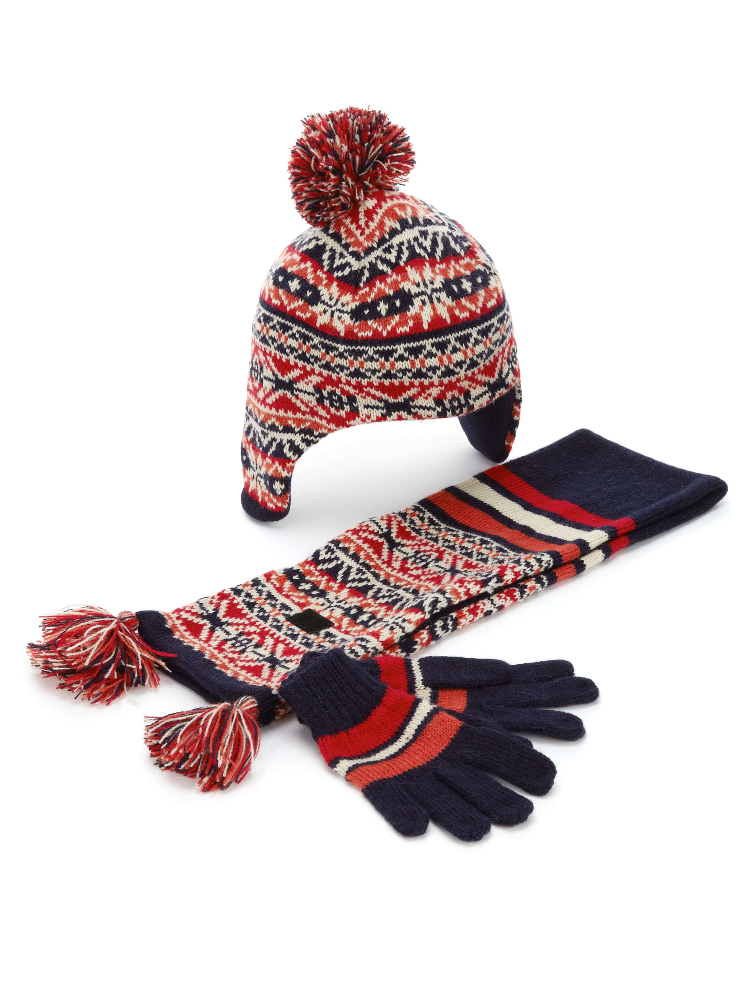 Fair Isle Hat, Scarf & Gloves Set 1 of 6