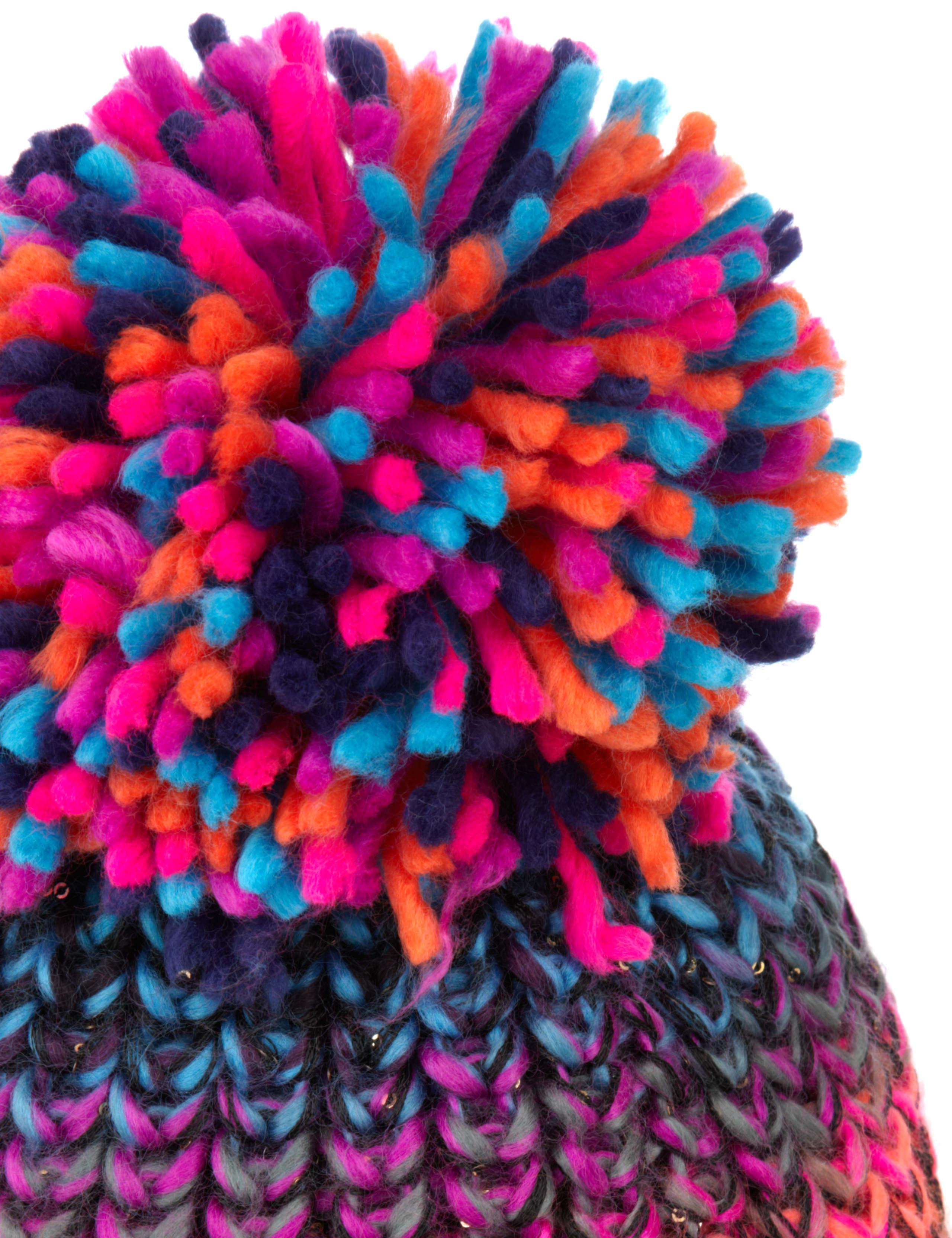 Space-Dye Design Knitted Bobble Hat 2 of 2