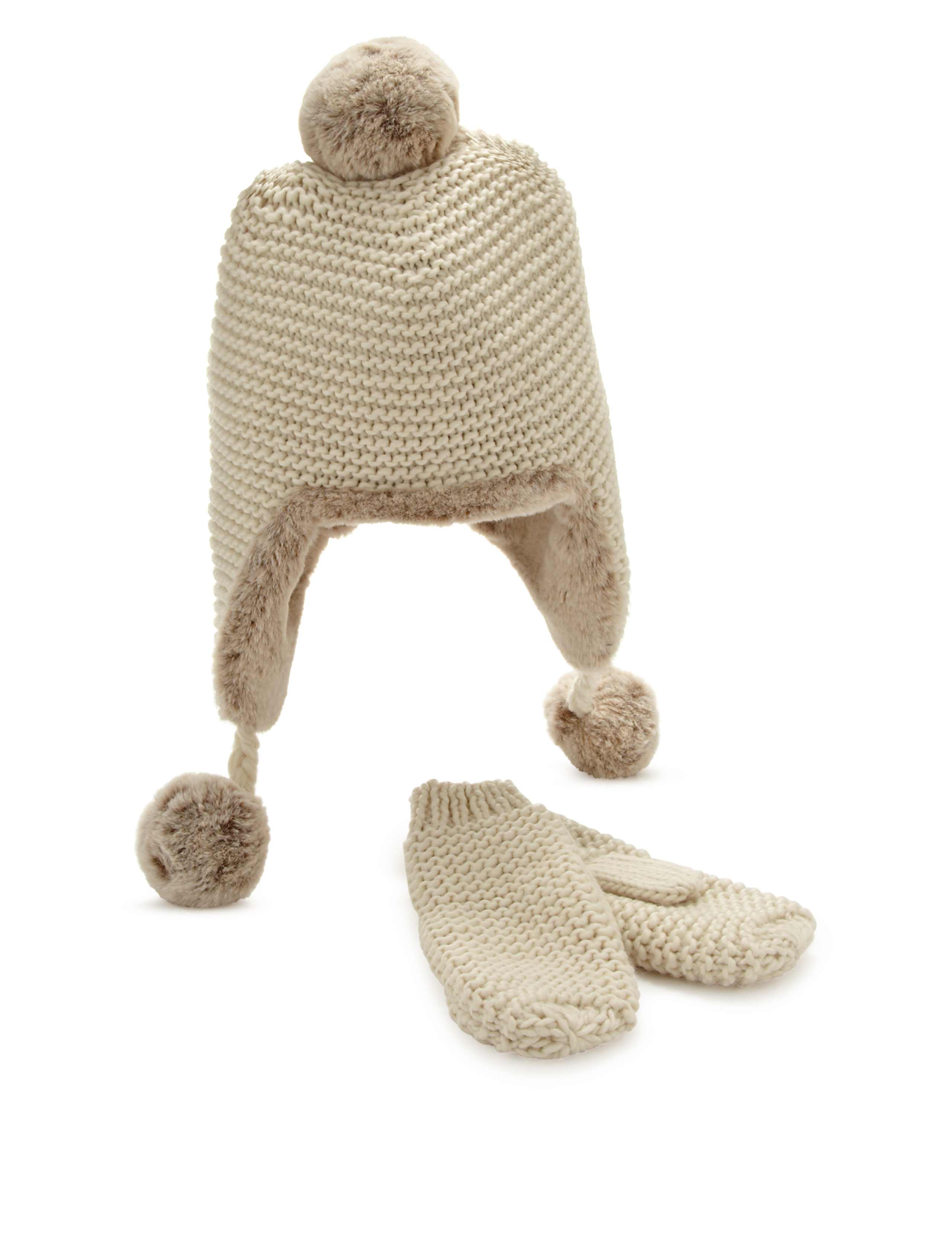 Chunky Trapper Hat & Mittens Set (Older Girls) 1 of 1