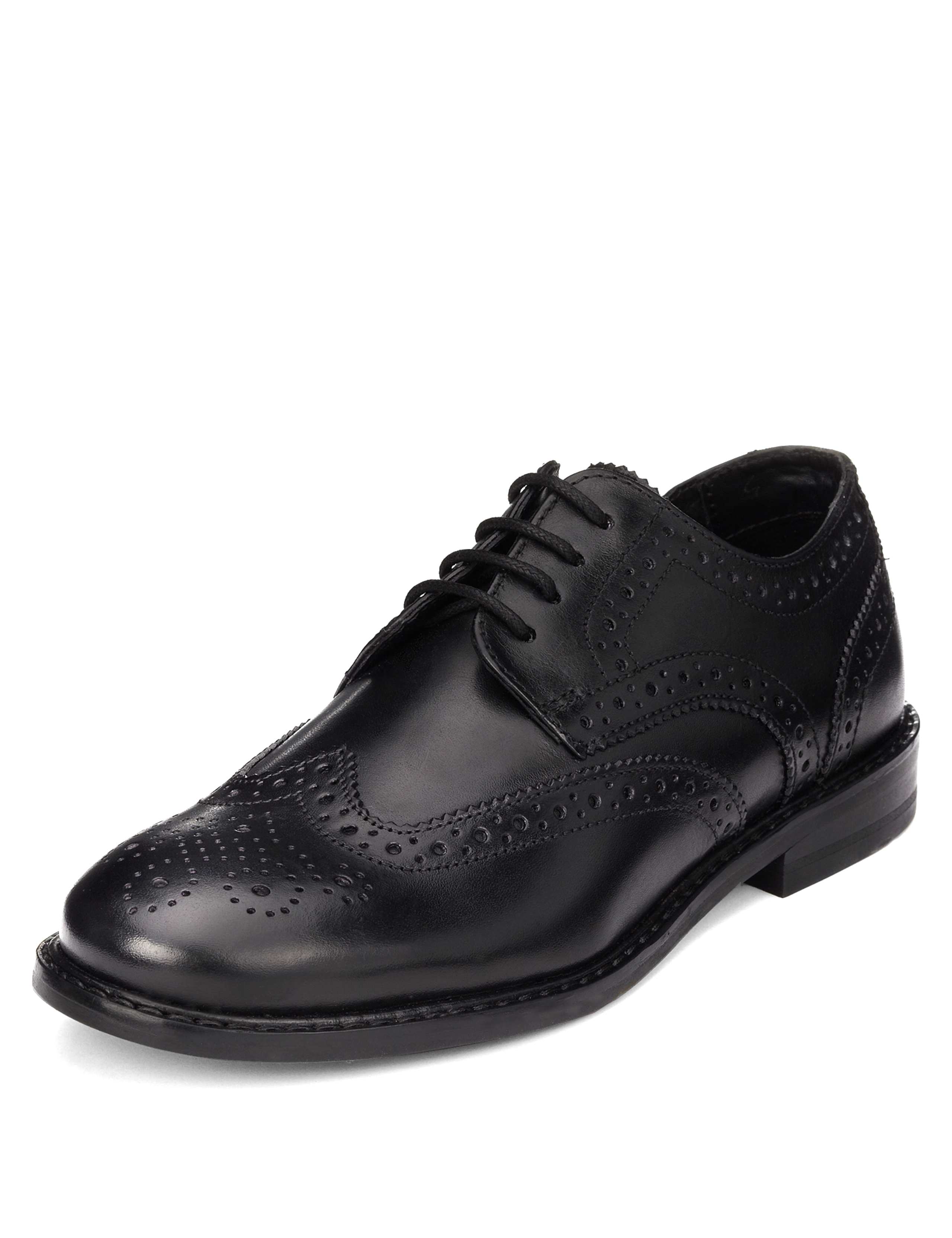 Freshfeet™ Leather Brogue Shoes with Silver Technology (Older Boys) 1 of 4