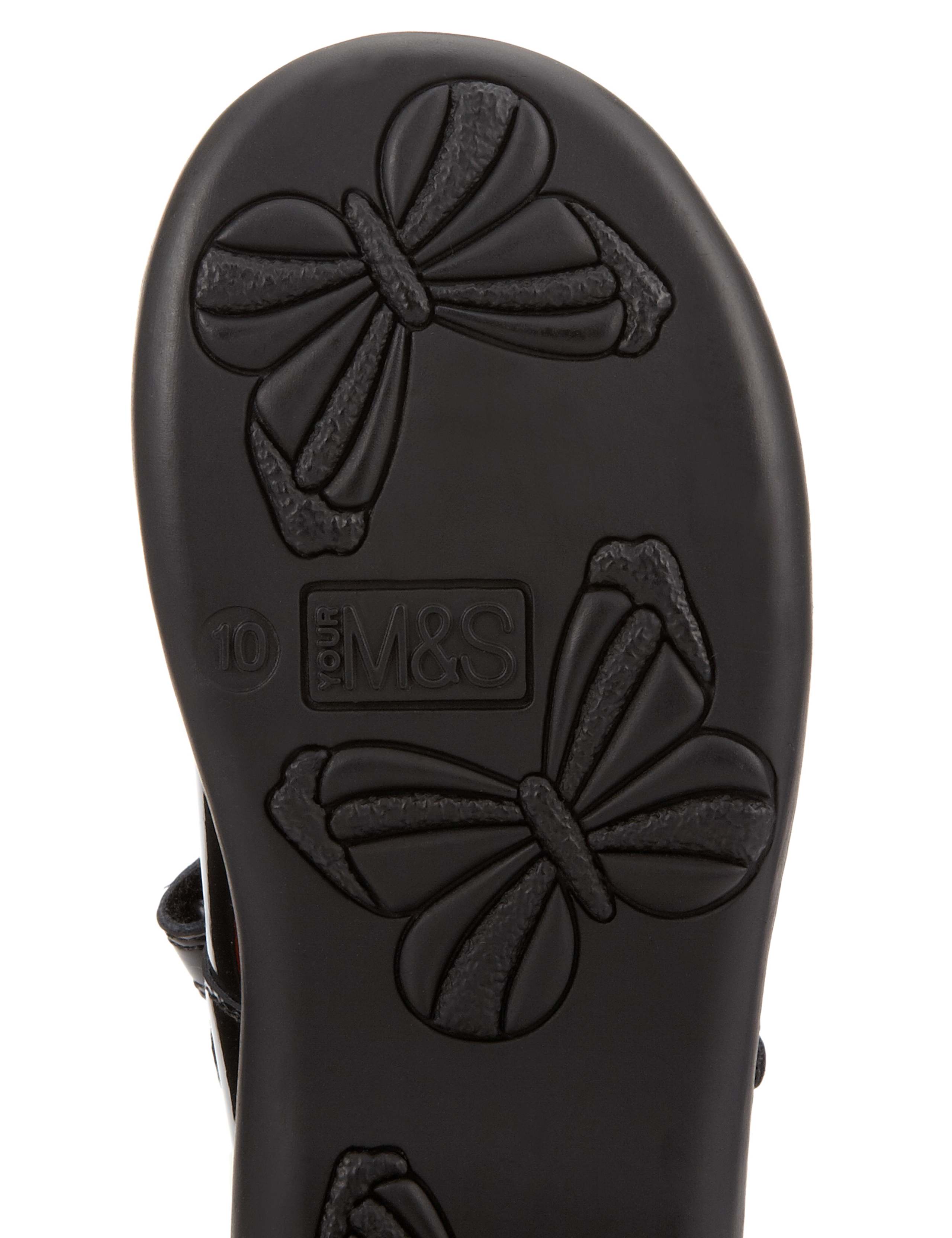 Freshfeet™ Leather Floral Appliqué Stud School Shoes with Silver Technology (Younger Girls) 3 of 4