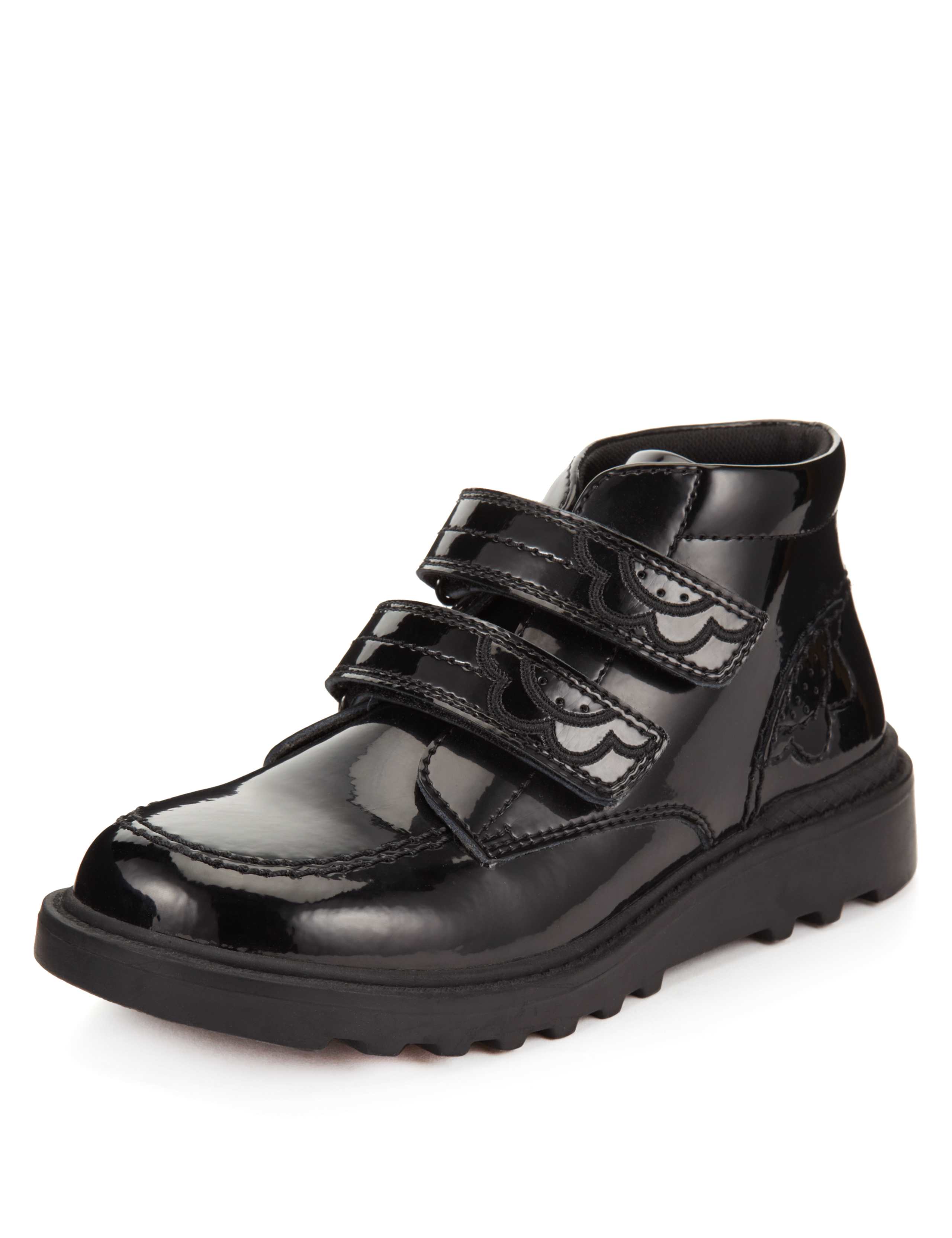 Kids' Leather Scuff Resistant Patent Ankle Boots 1 of 5