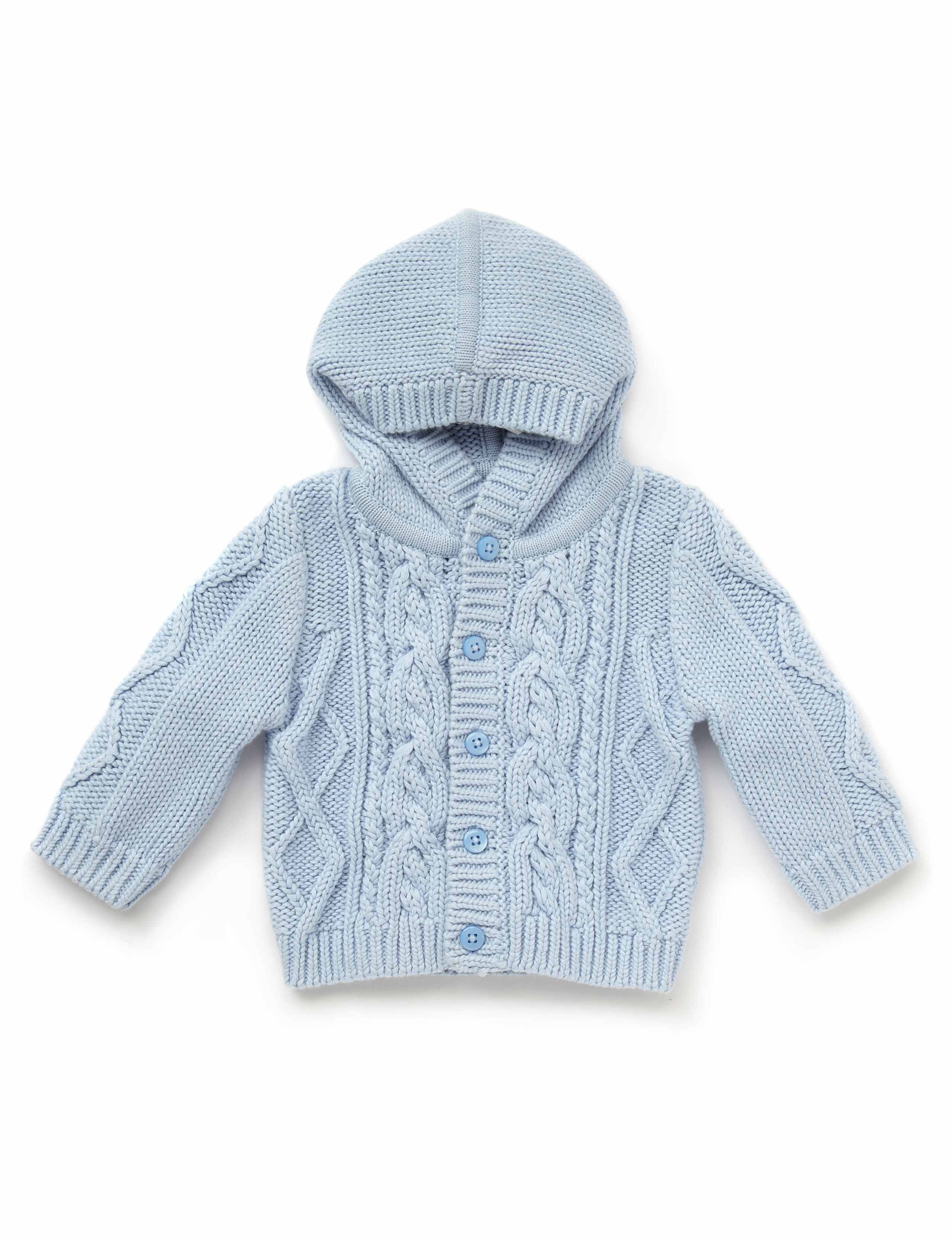 Pure Cotton Cable Knit Cardigan 1 of 3