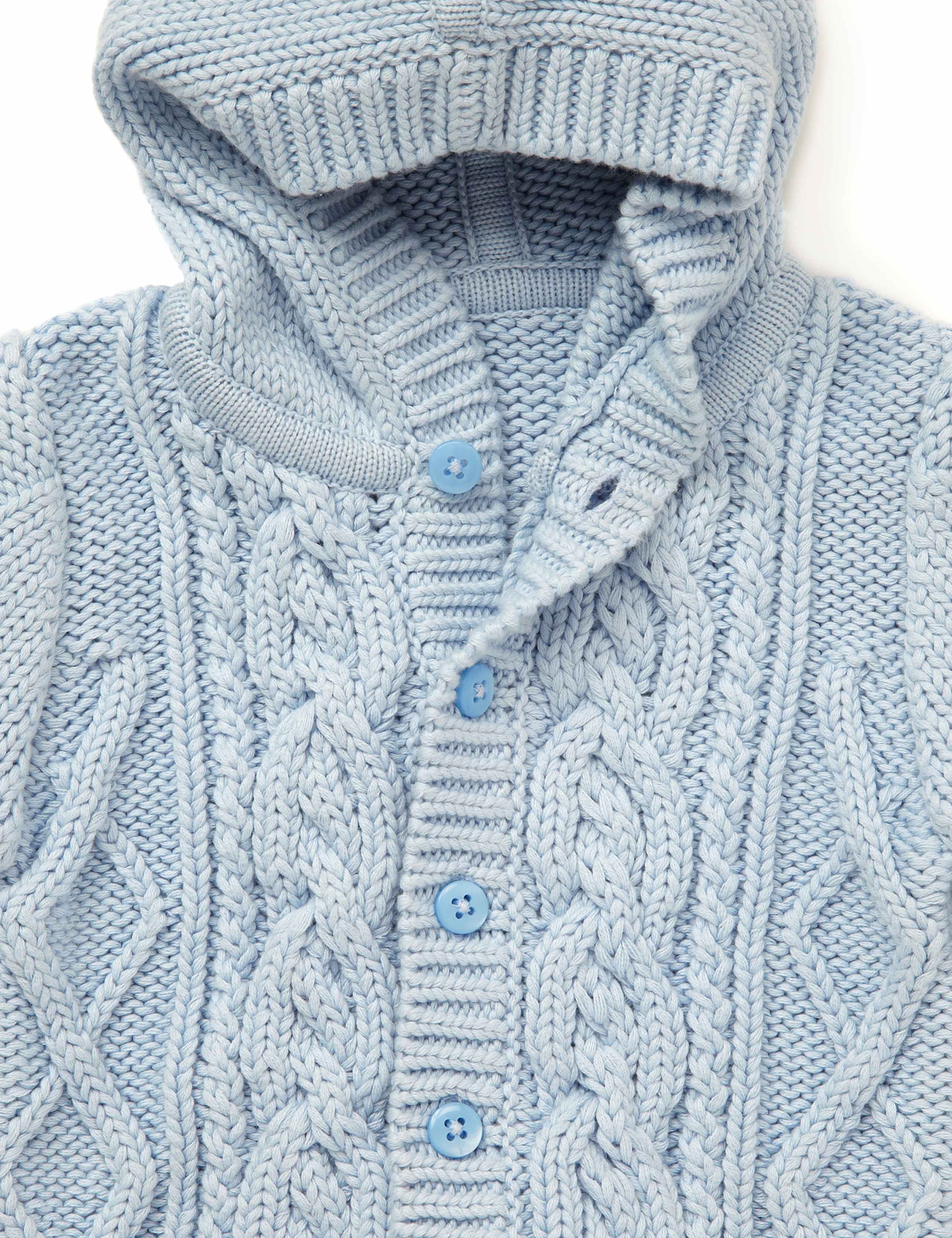 Pure Cotton Cable Knit Cardigan 3 of 3