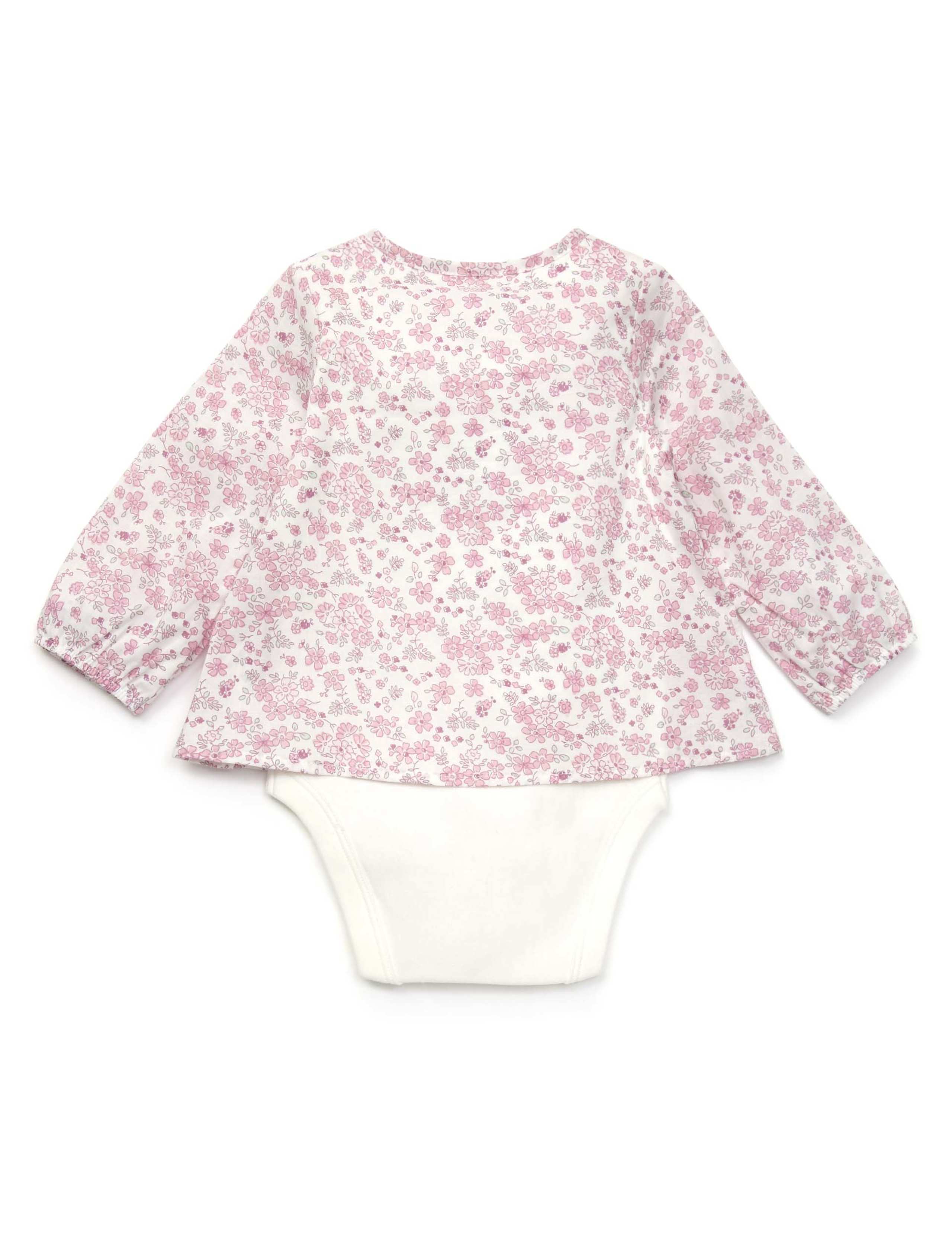 Pure Cotton Floral Tunic Bodysuit 2 of 3