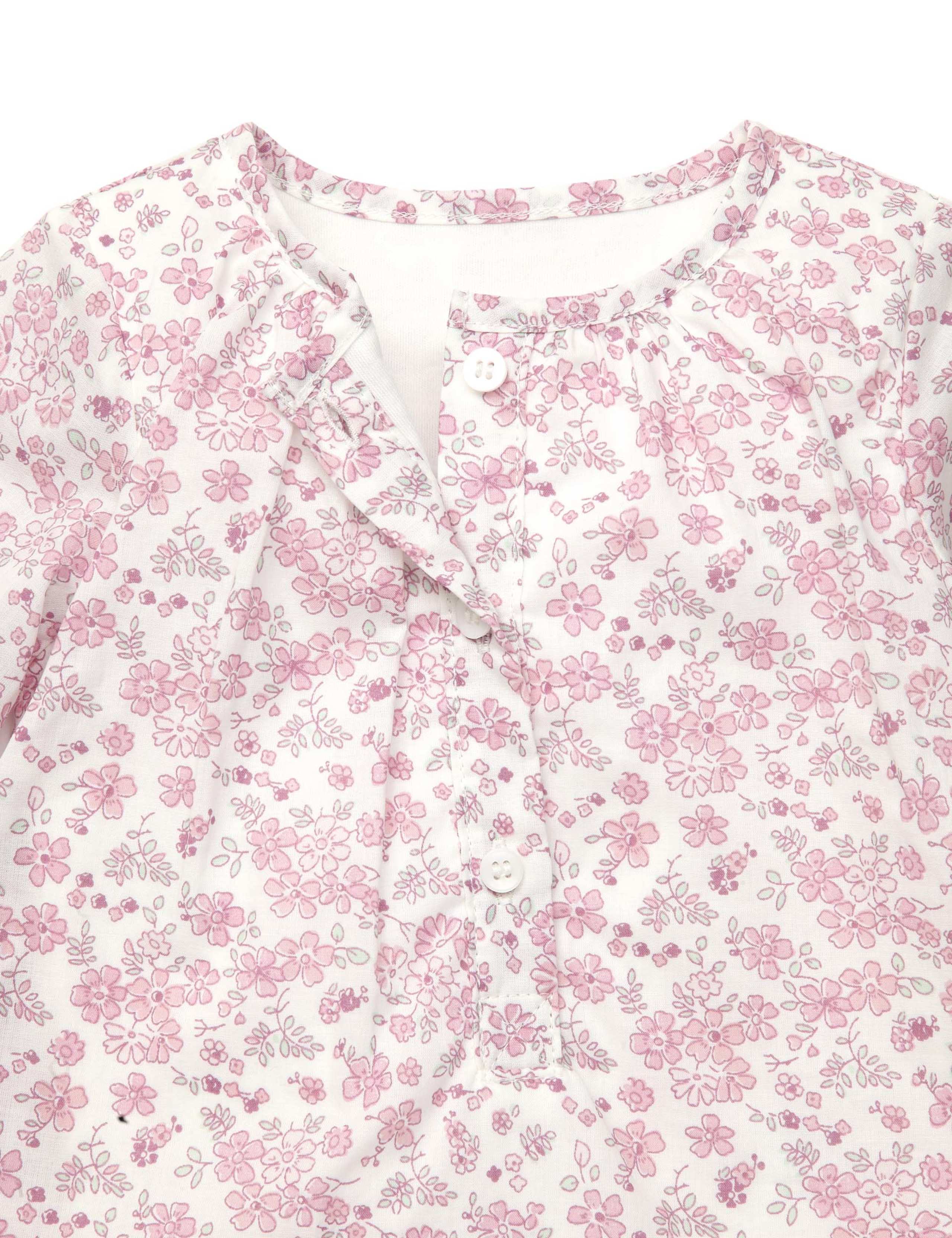 Pure Cotton Floral Tunic Bodysuit 3 of 3
