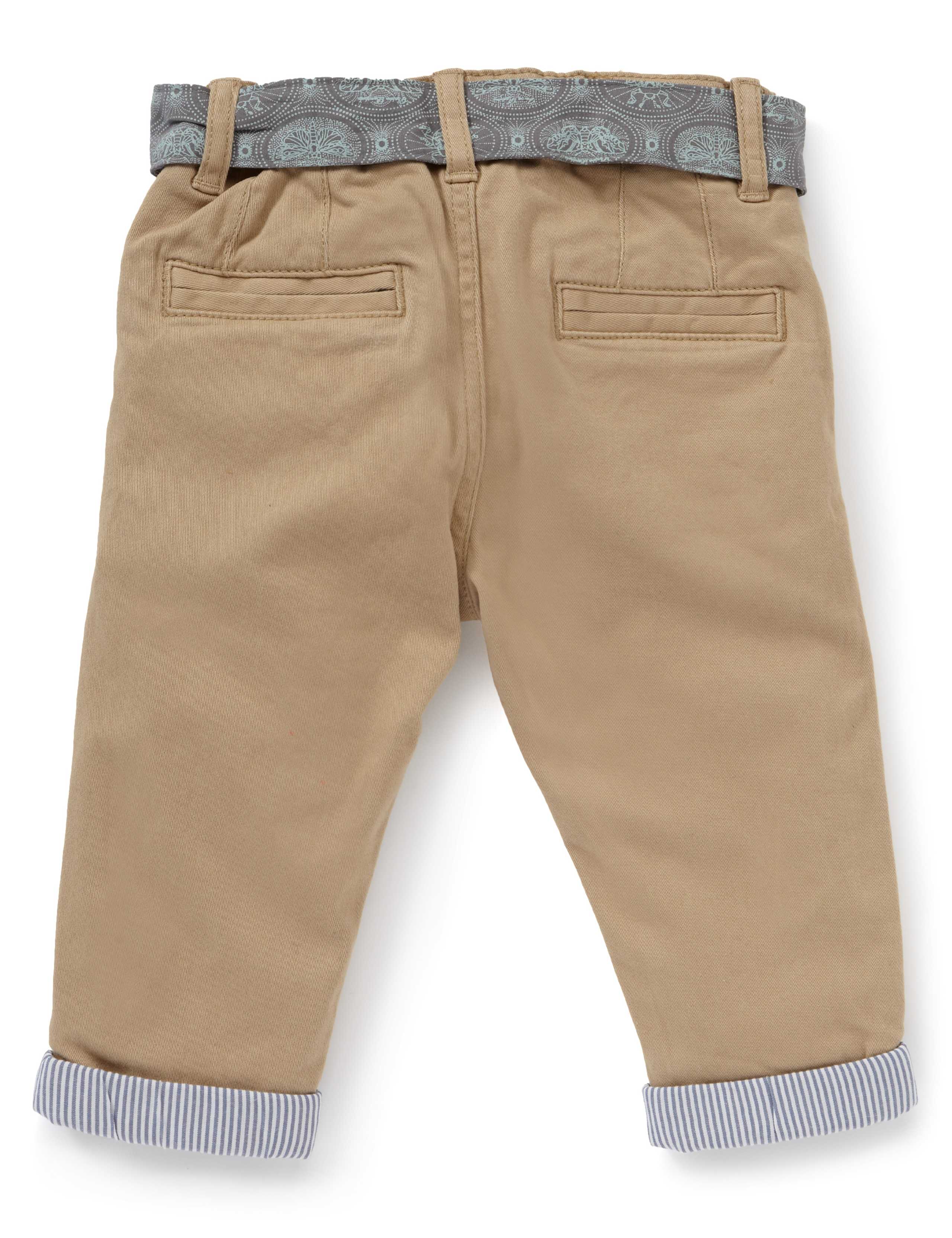 Cotton Rich Adjustable Waist Belted Chinos 2 of 3