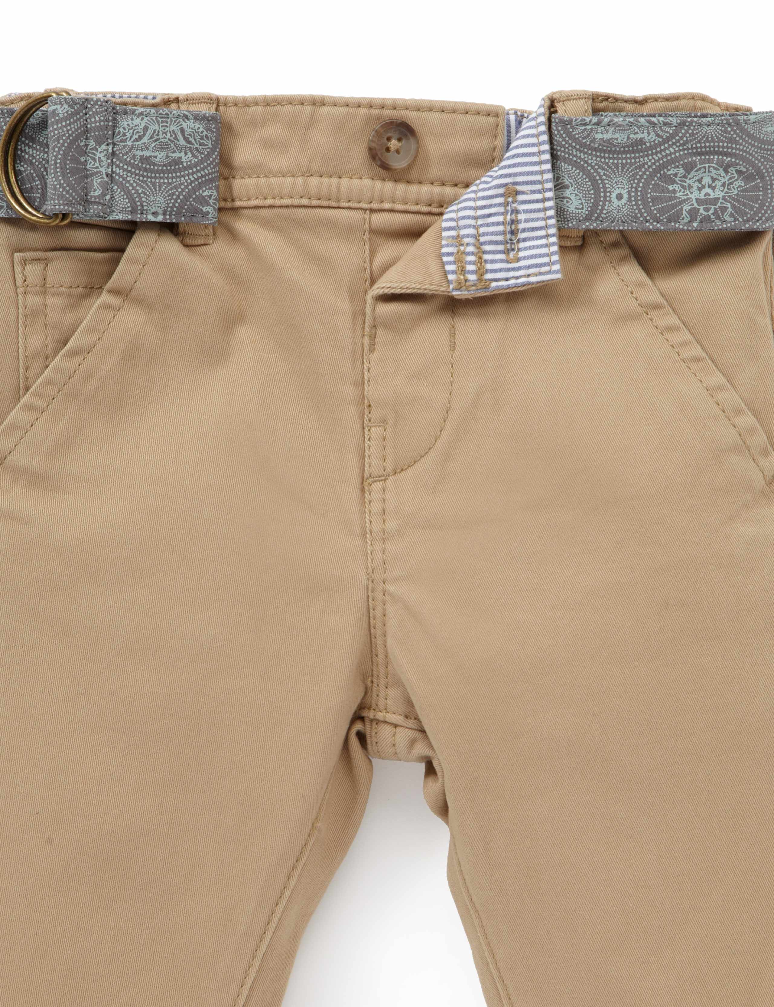 Cotton Rich Adjustable Waist Belted Chinos 3 of 3
