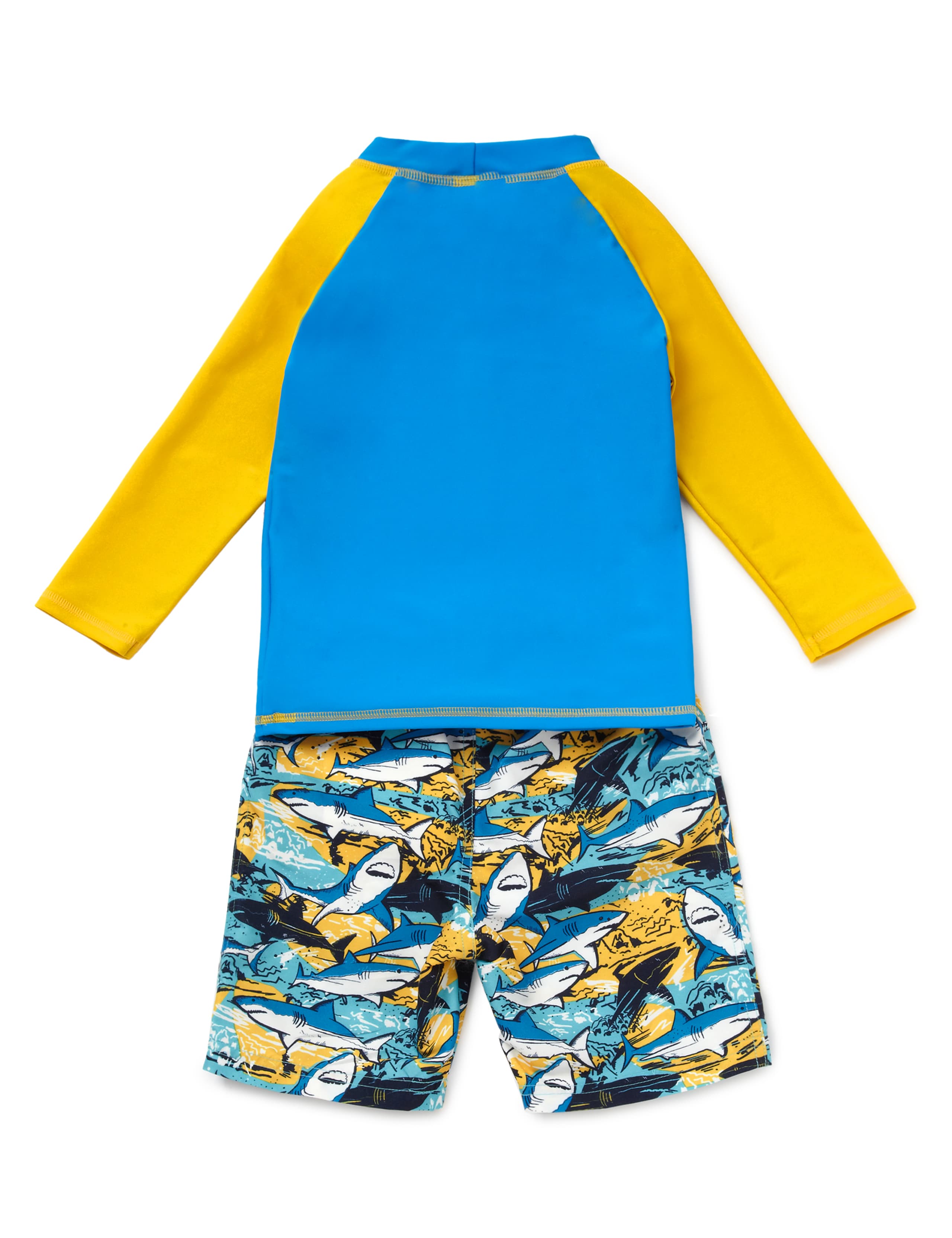 Lycra® Xtra Life™ 3 Piece Shark Print Safe in the Sun Swimsuit with Hat (1-7 Years) 2 of 5