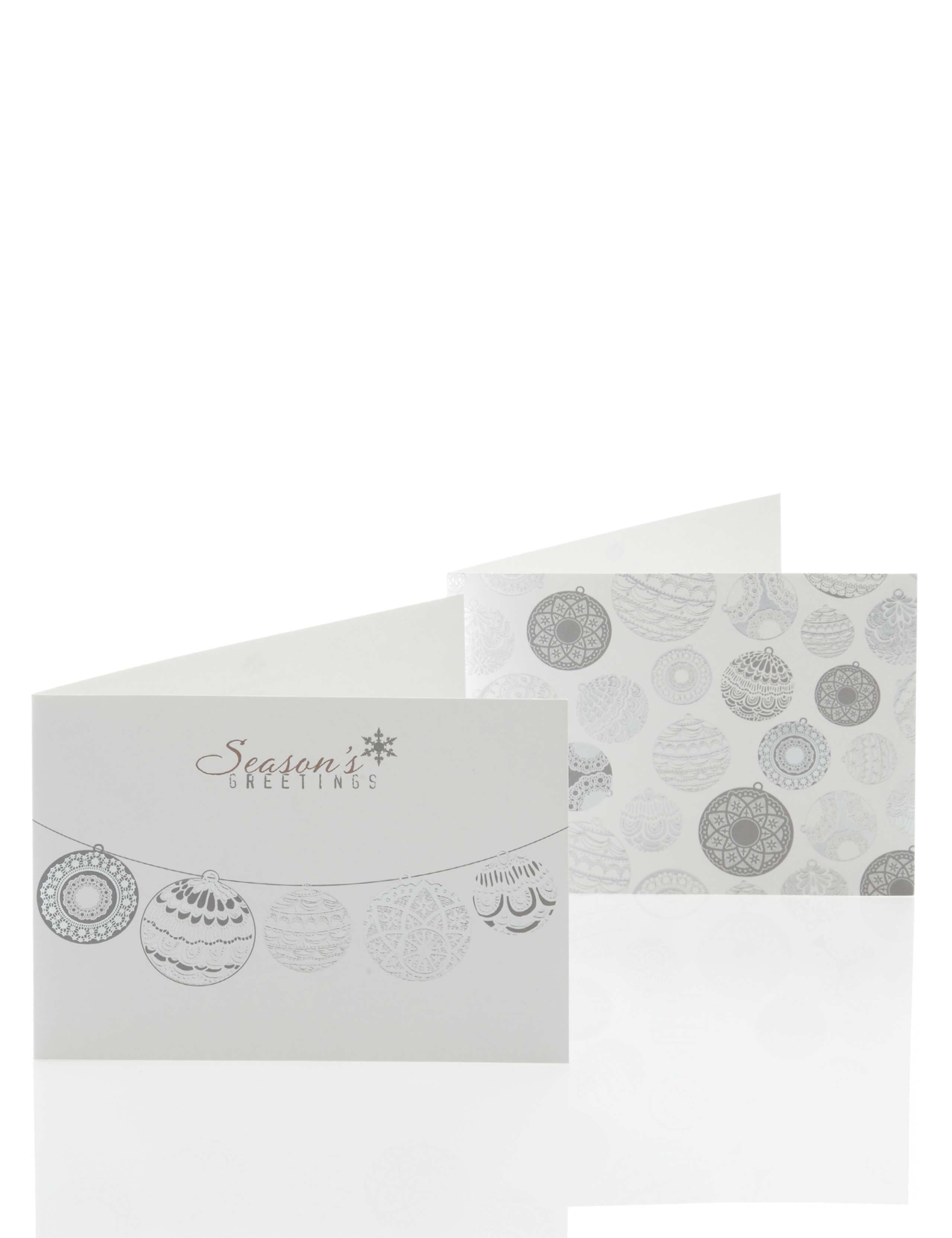 20 Silver Bauble Christmas Multipack of Cards 1 of 4