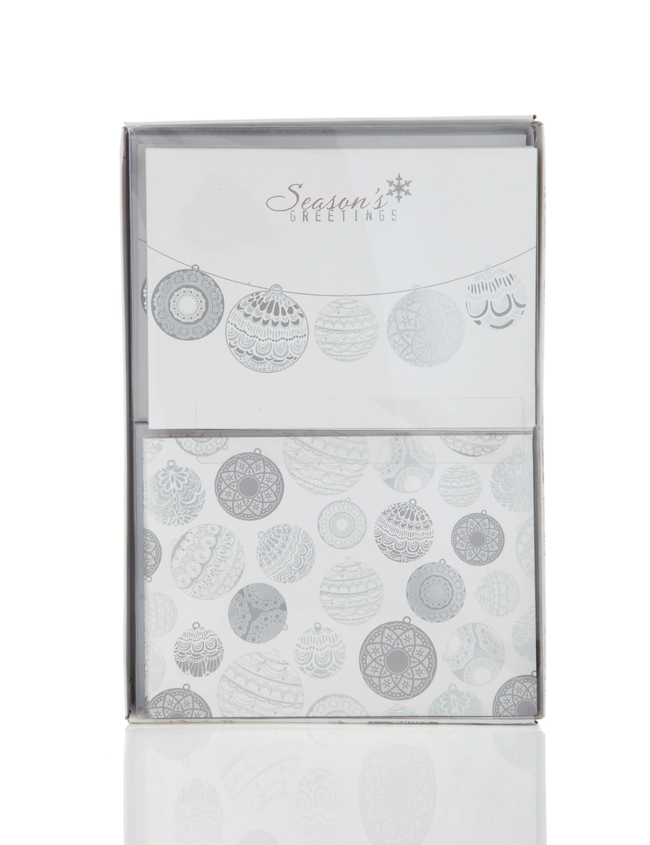 20 Silver Bauble Christmas Multipack of Cards 4 of 4