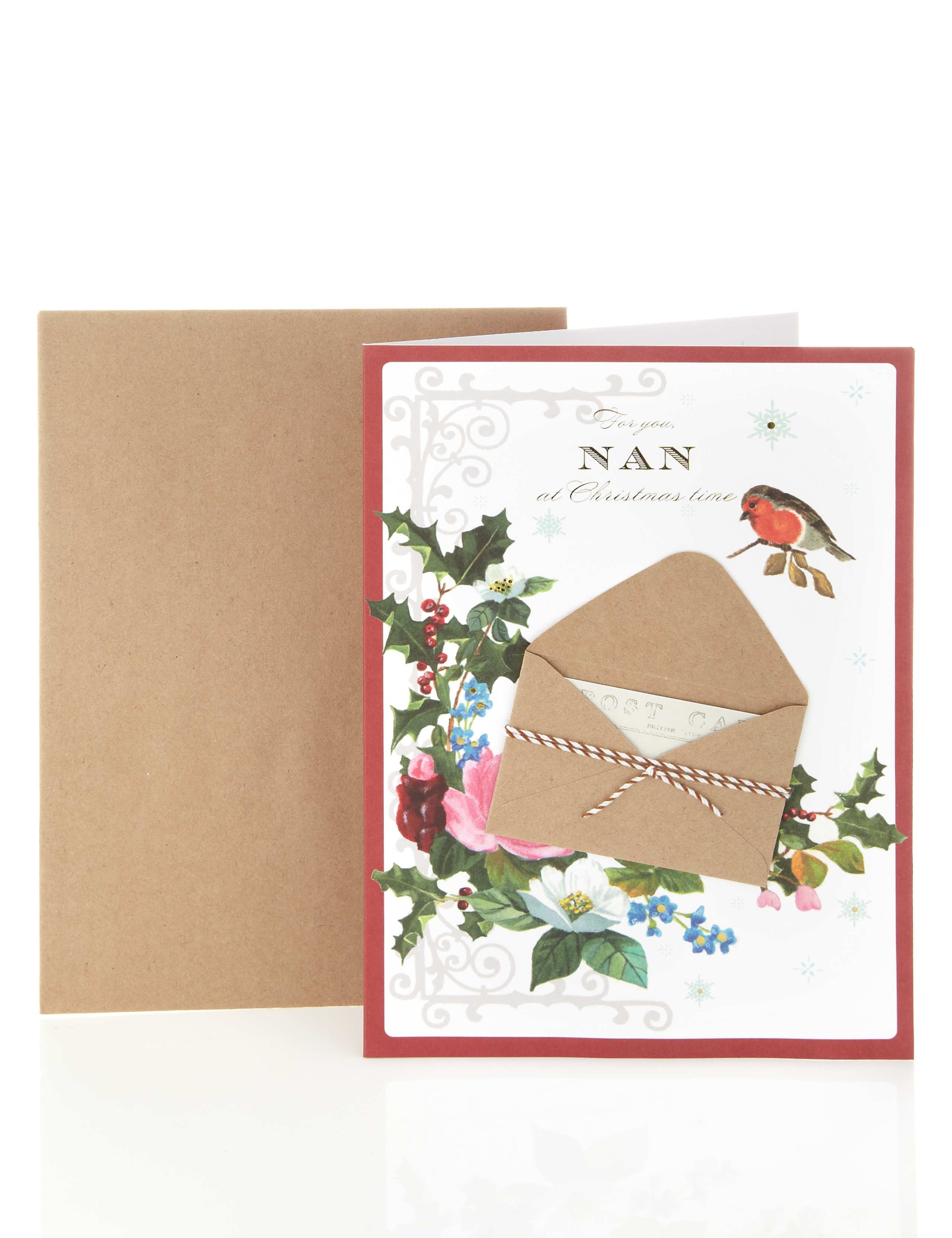 Nan Traditional Postcard Christmas Card 1 of 2