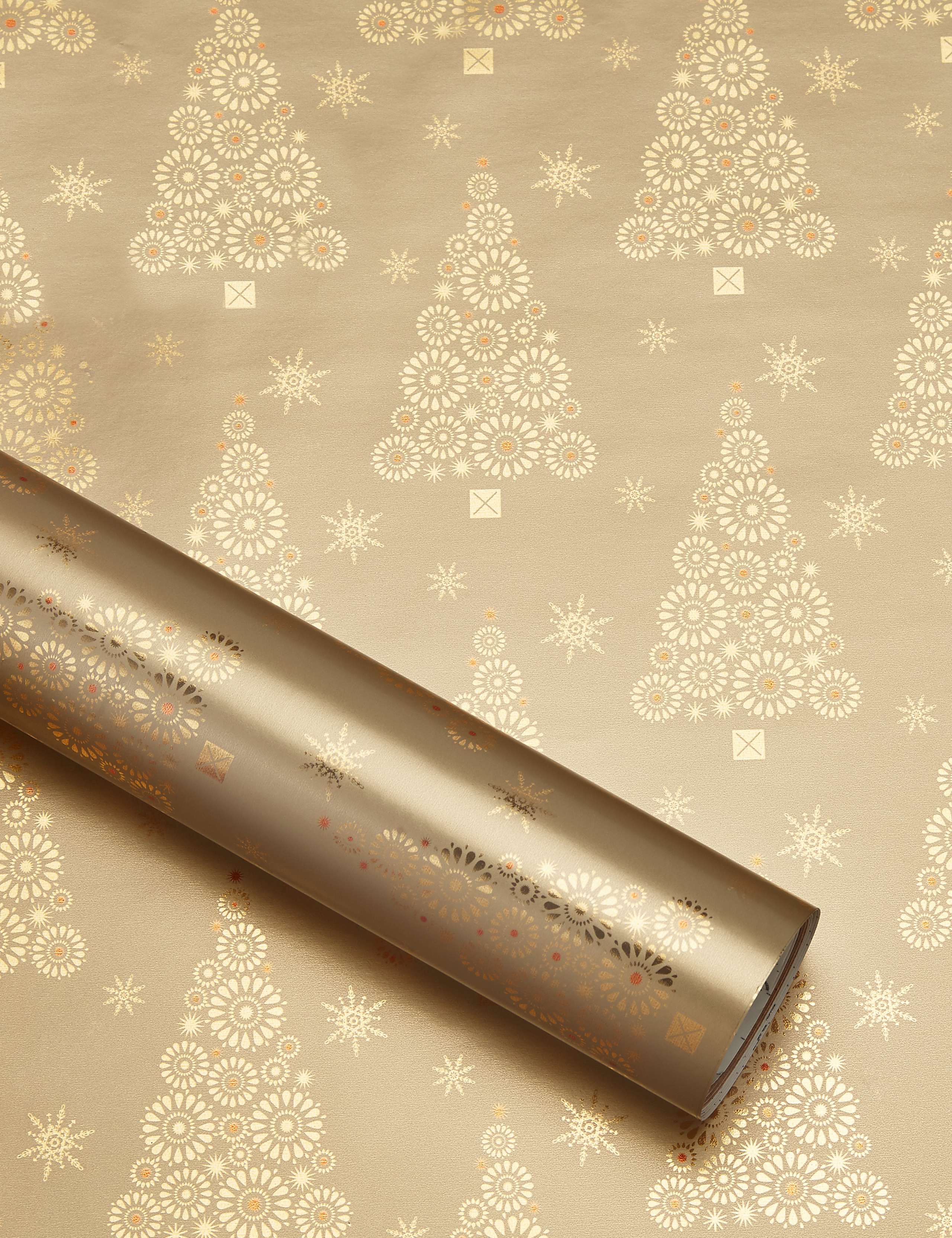 Hollywood Gold Tree 3m Christmas Wrapping Paper 1 of 3