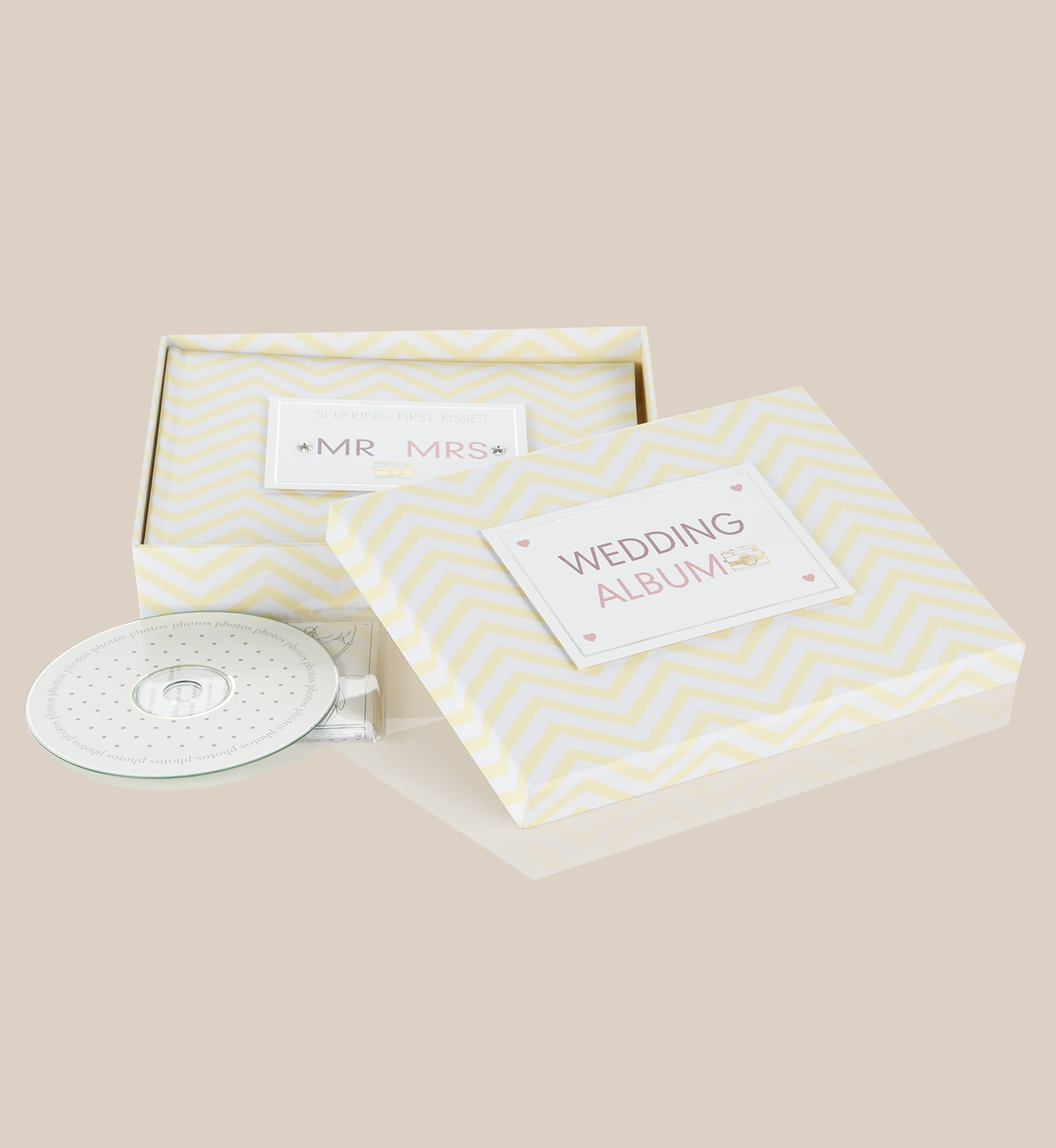 Chevron Collection Small Wedding Photo Album with Matching Keepsake Box 3 of 4