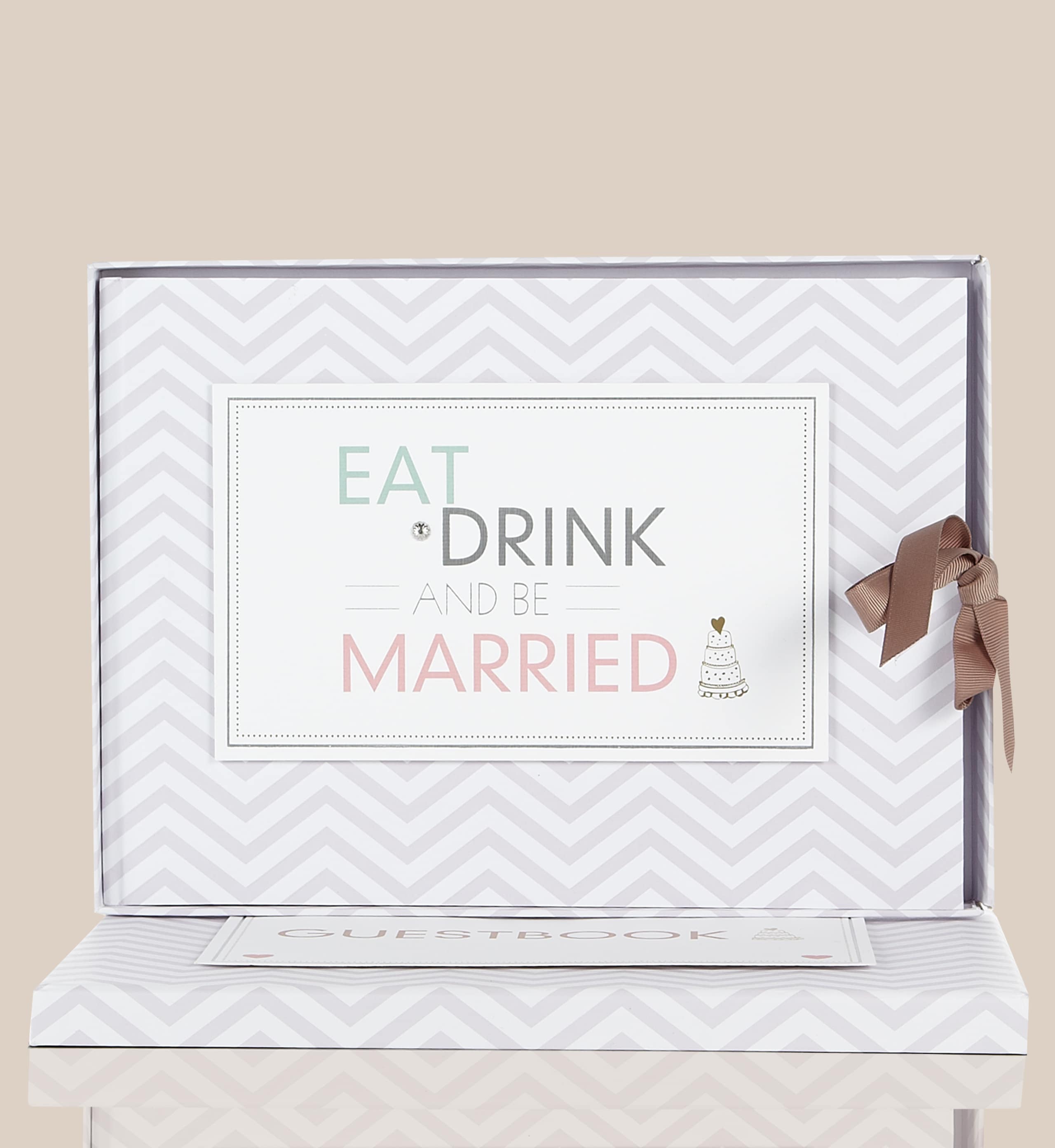 Chevron Collection Wedding Guest Book with Matching Keepsake Box 2 of 4