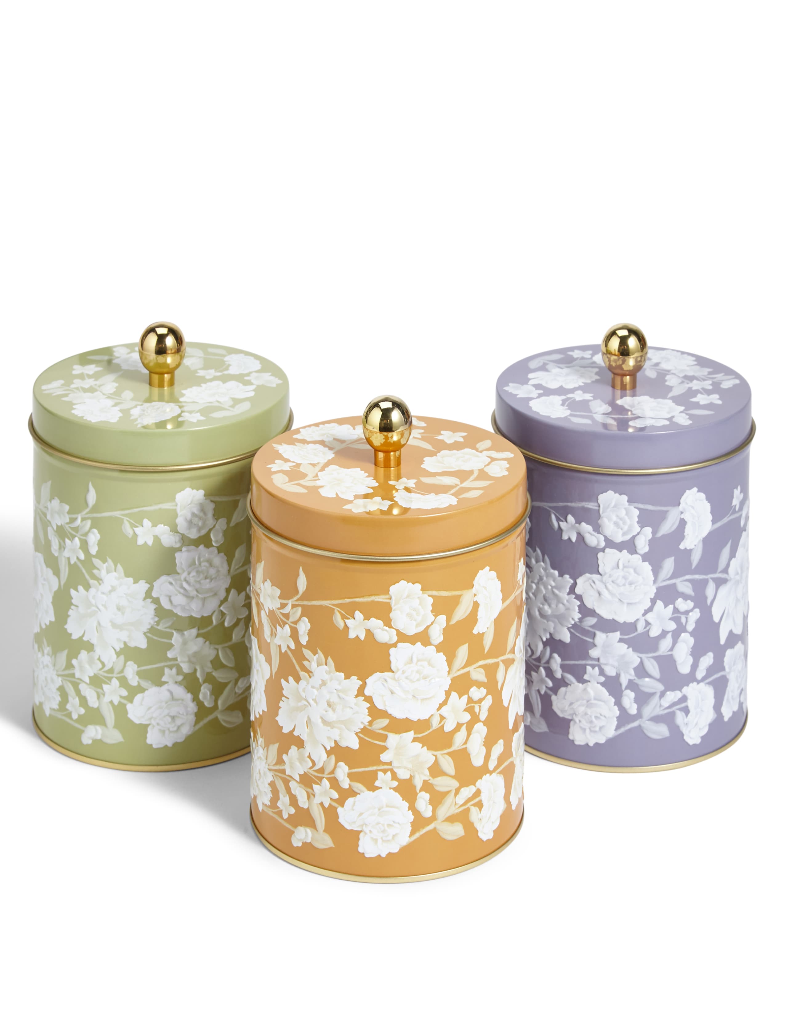 3 Pack Tea Coffee Sugar Trailing Floral 1 of 4