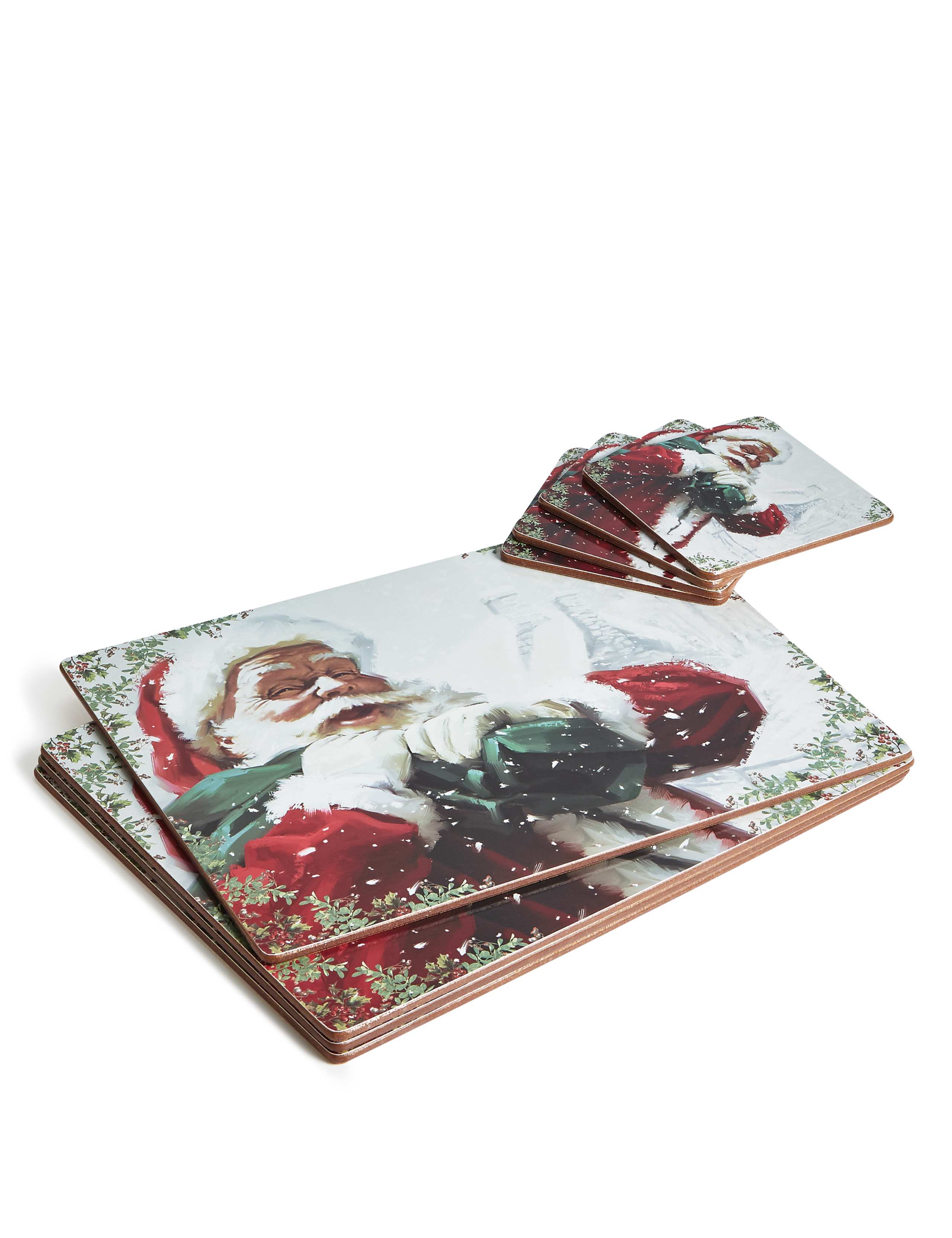 Father Christmas Mats & Coasters Set 1 of 6