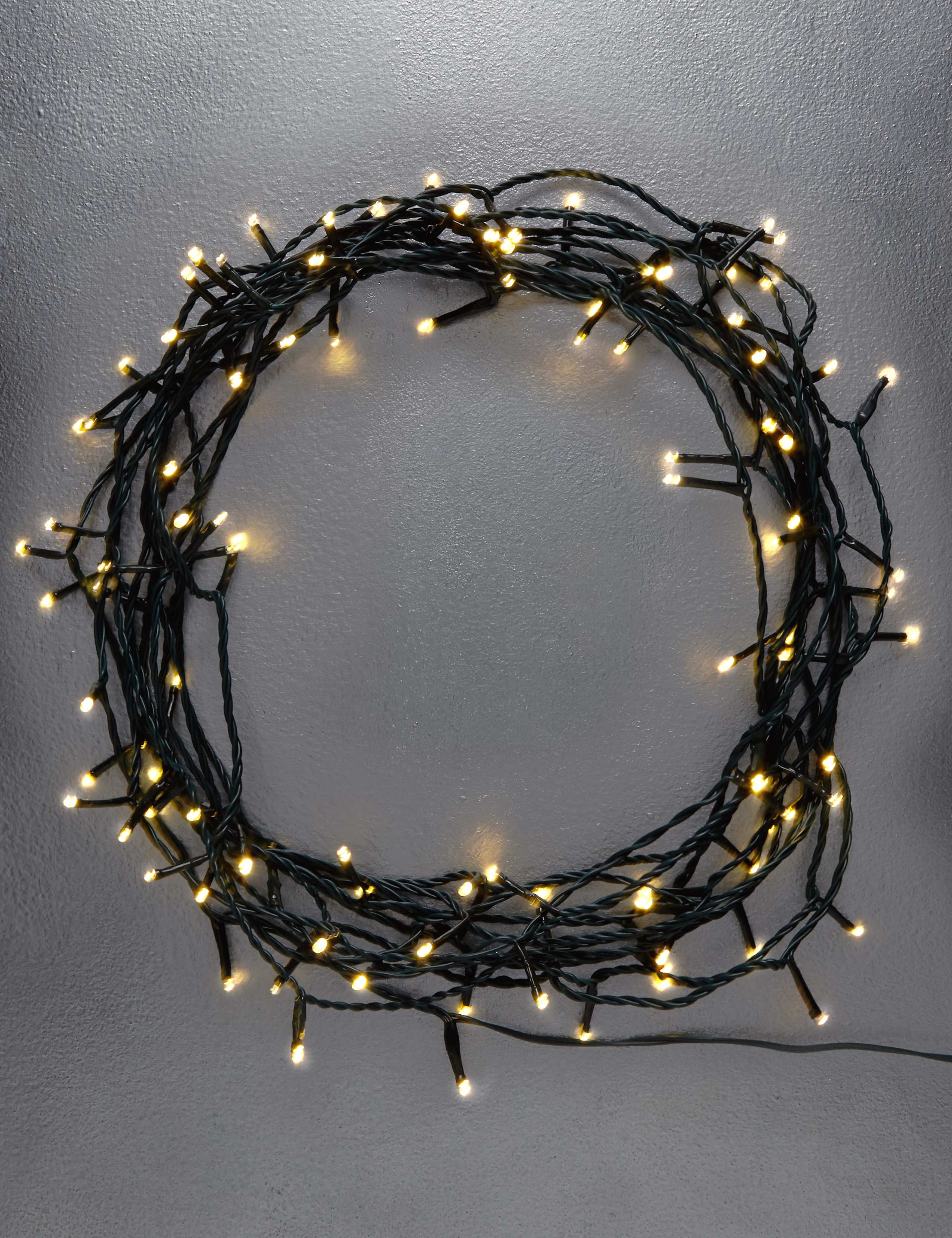 100 Warm White Battery LED Christmas Lights with Timer Switch 1 of 5
