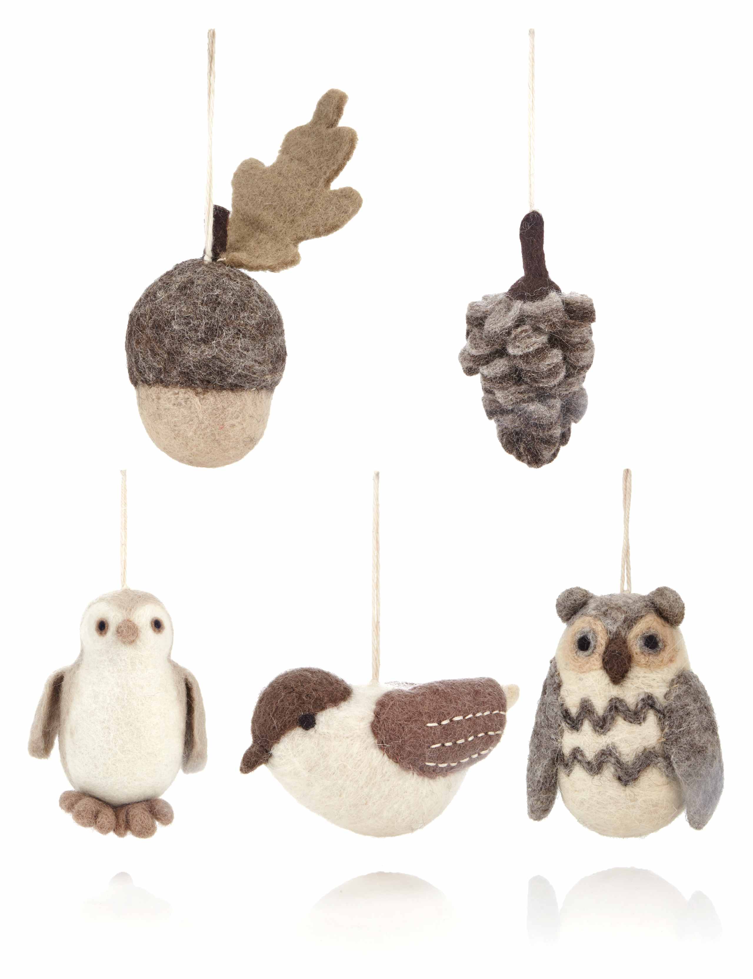 5 Piece Felt Character Tree Decorations 1 of 1