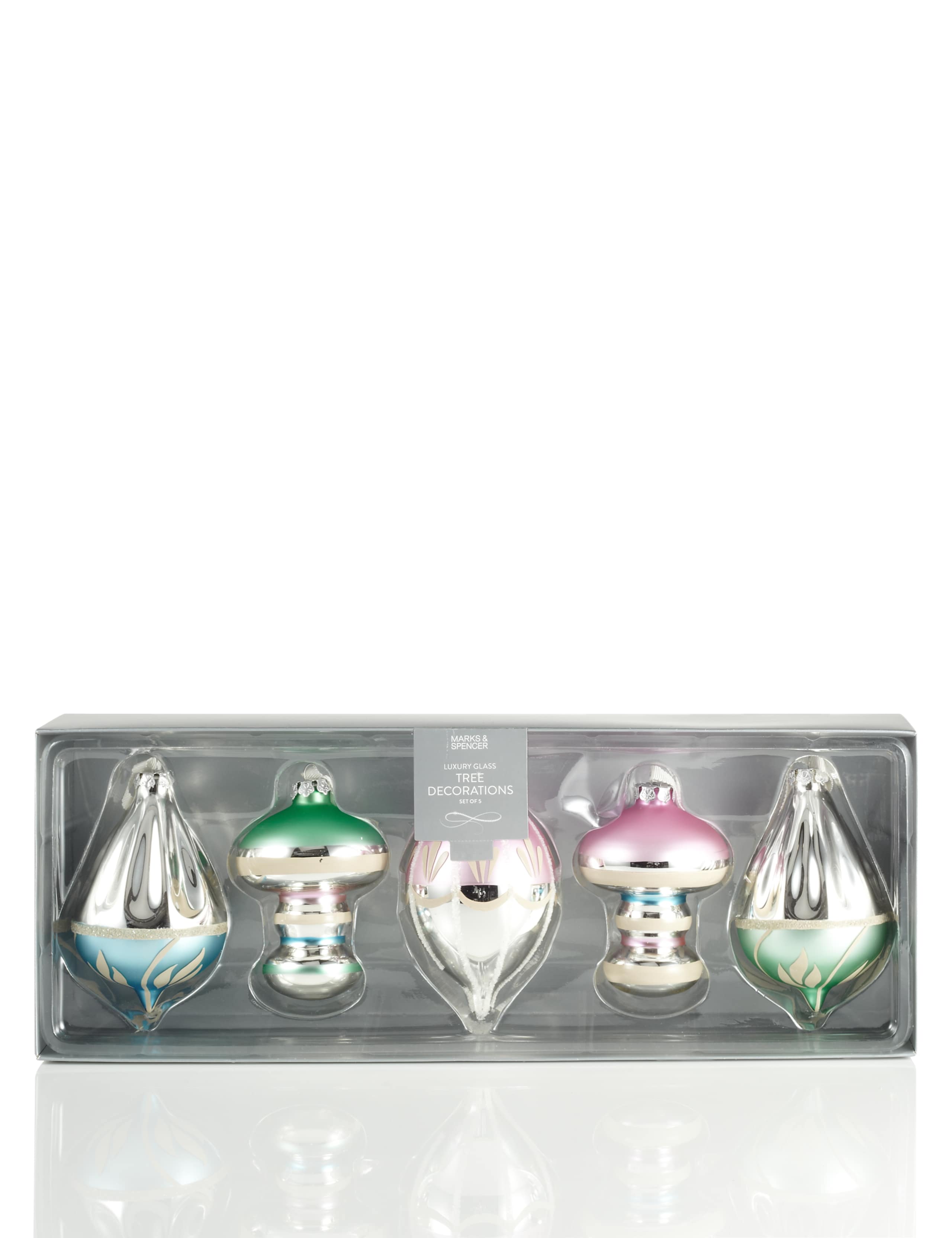 5 Sugar Plum Glass Christmas Baubles 1 of 2