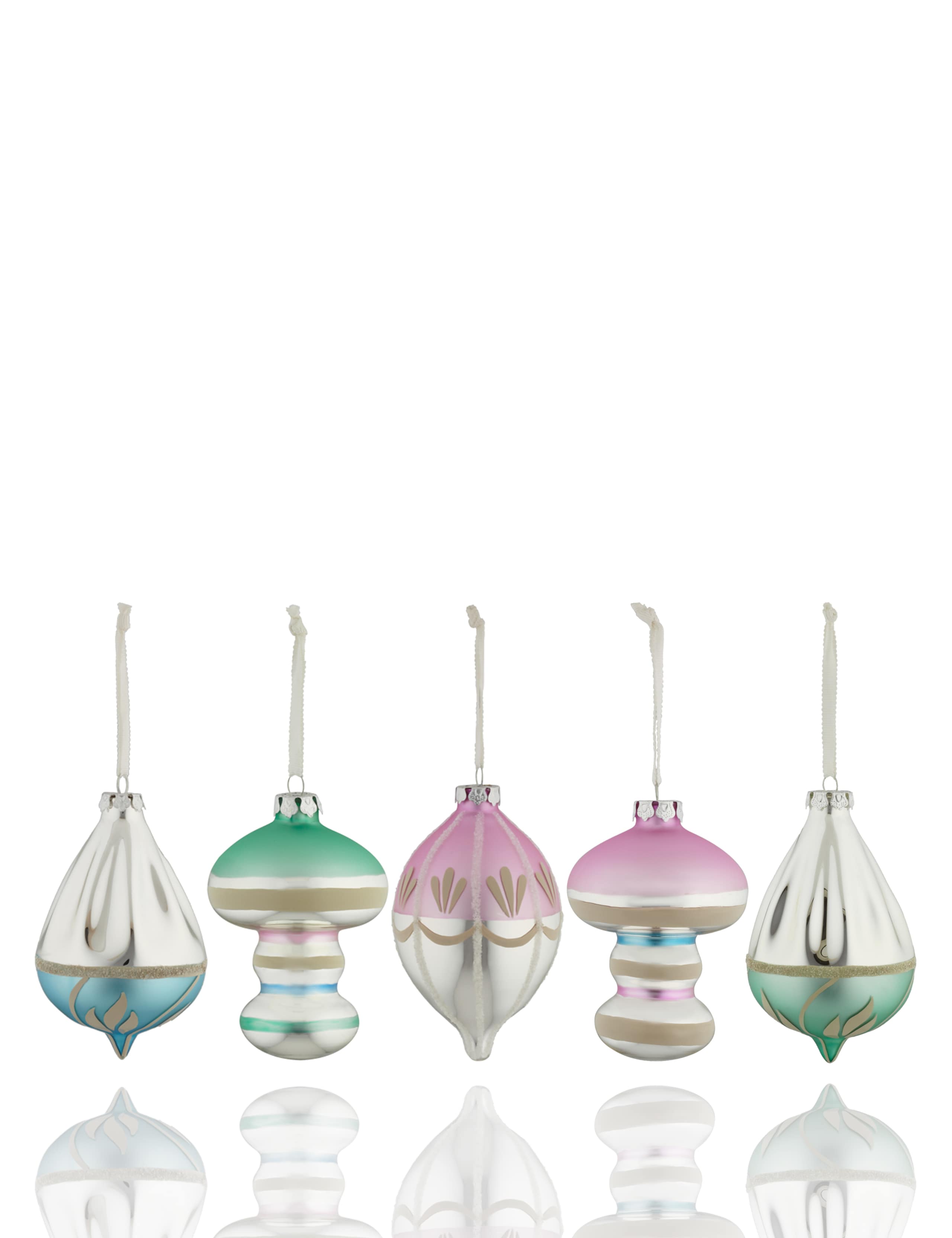 5 Sugar Plum Glass Christmas Baubles 2 of 2