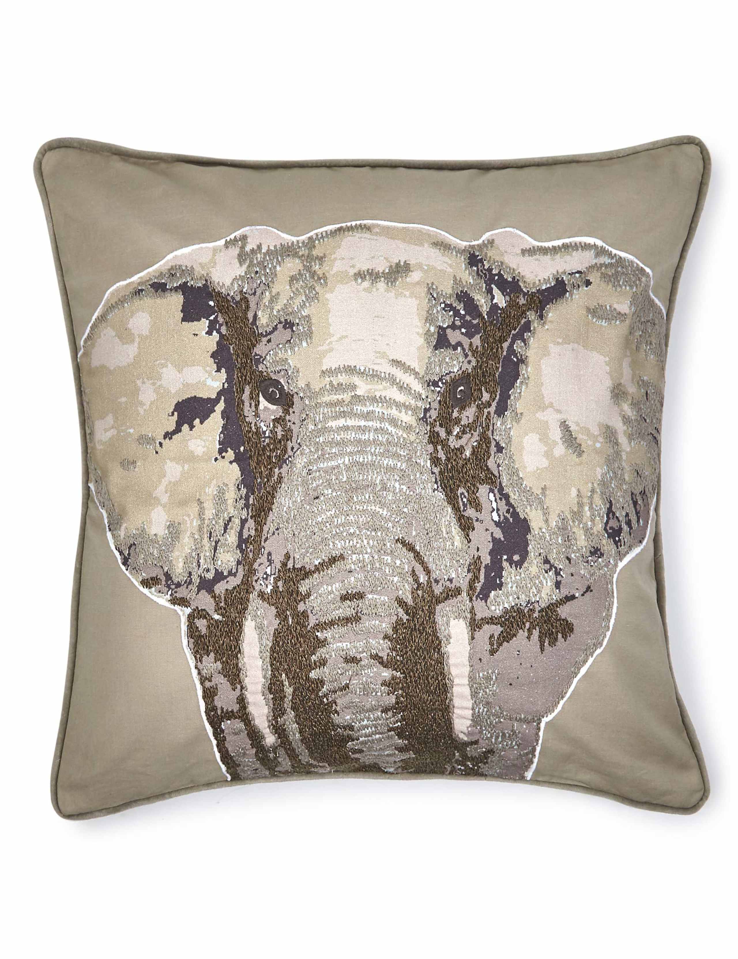 Elephant Appliqué Cushion 1 of 2